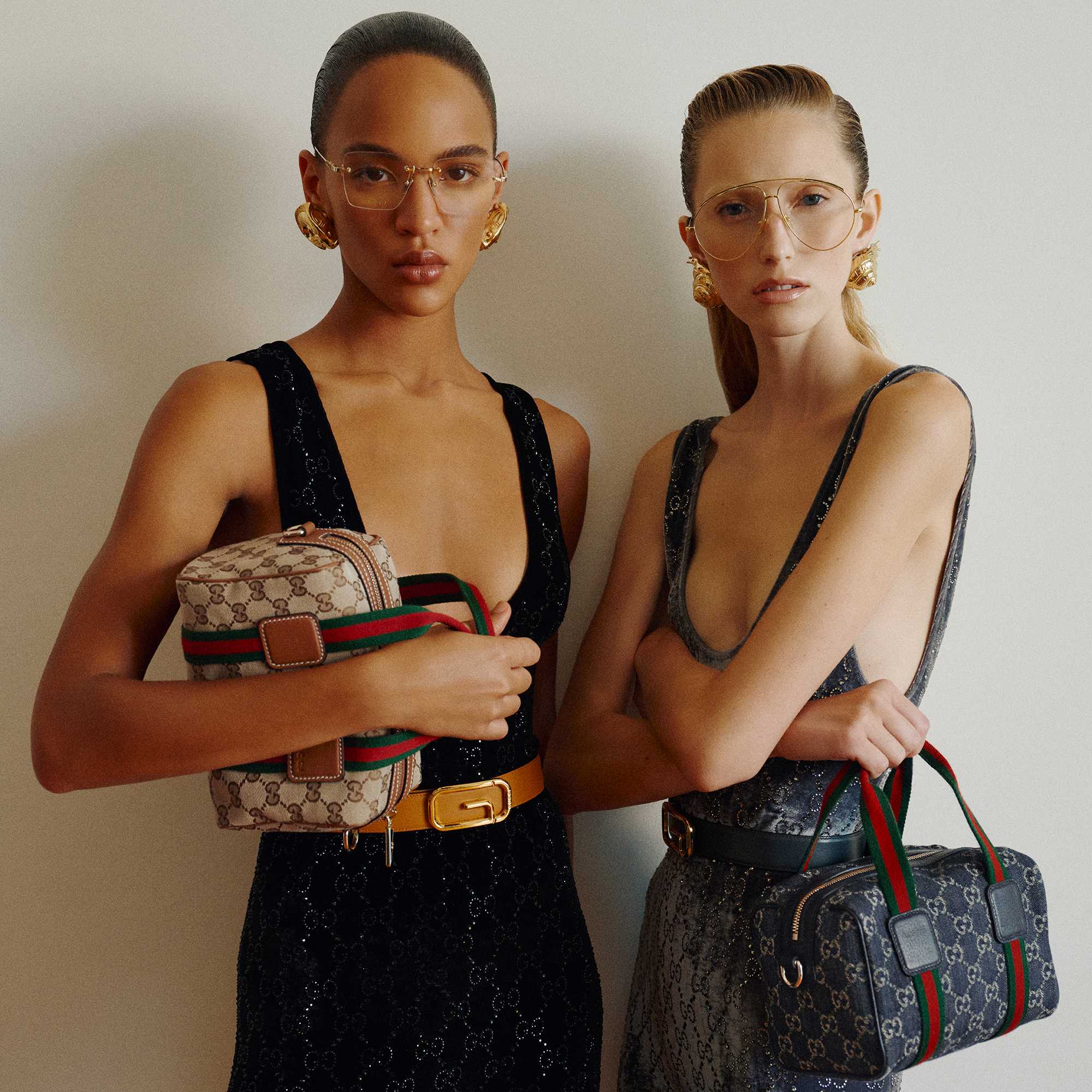 Gucci bags with red-green stripes