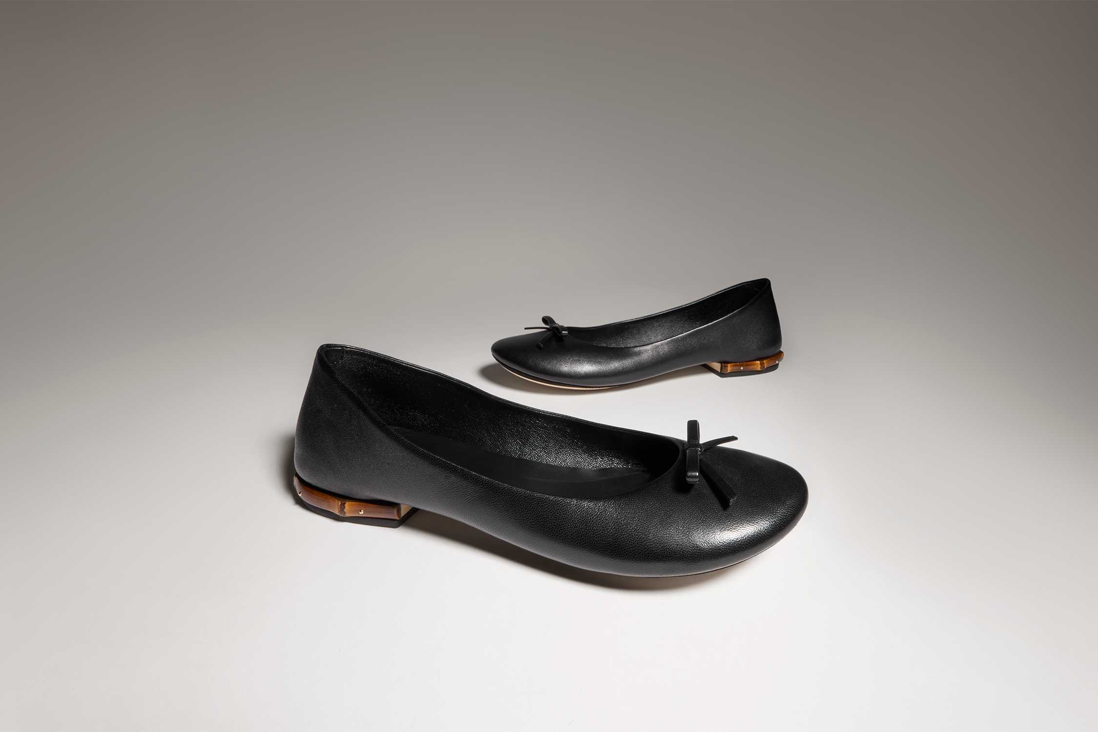 Black Gucci ballet flats pair