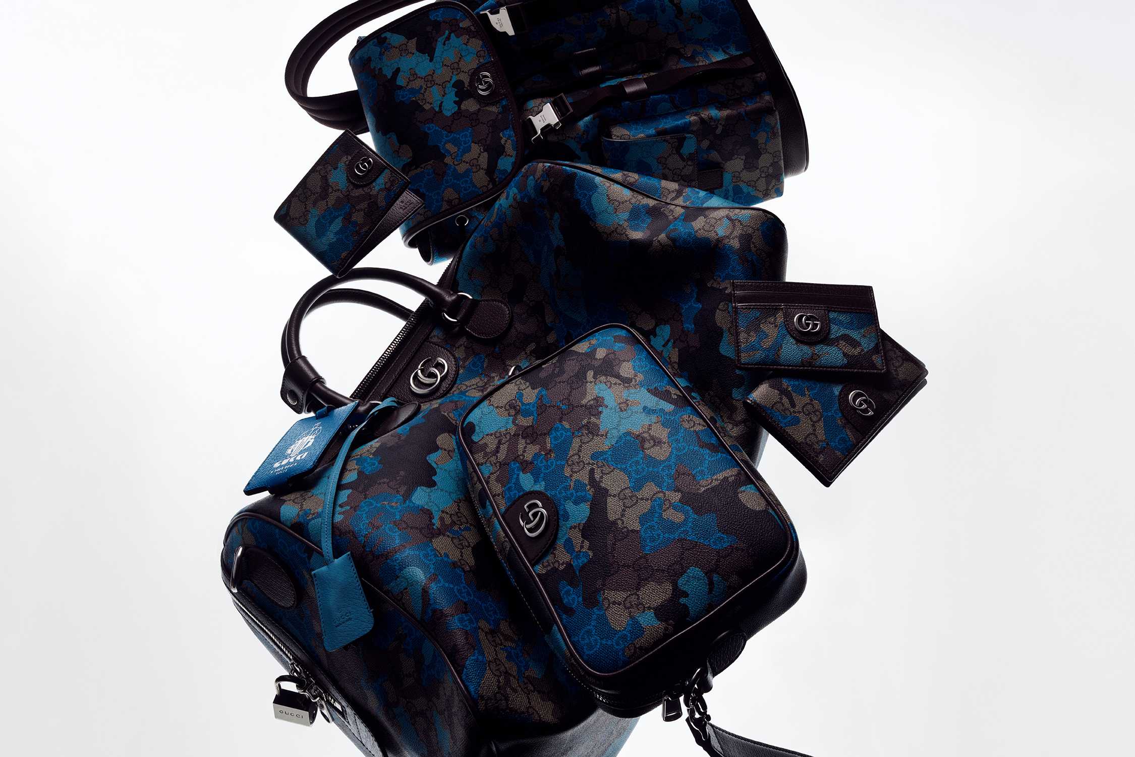 Blue camouflage Gucci bags collection
