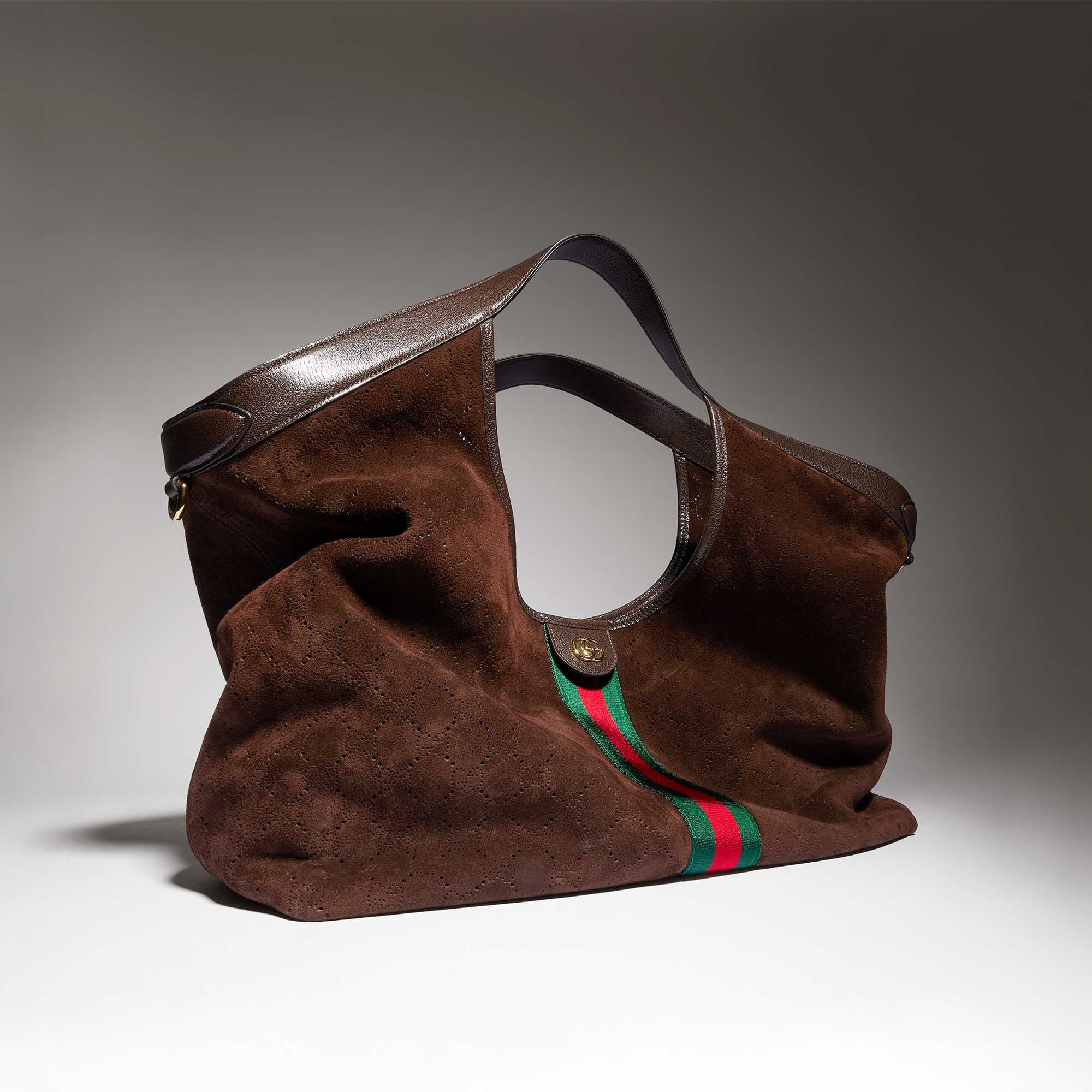 Dark brown Gucci suede bag
