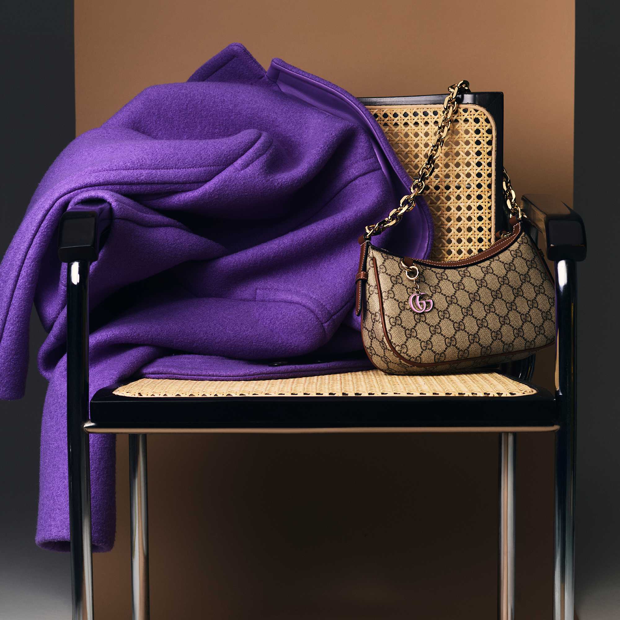 Beige and black Gucci bags