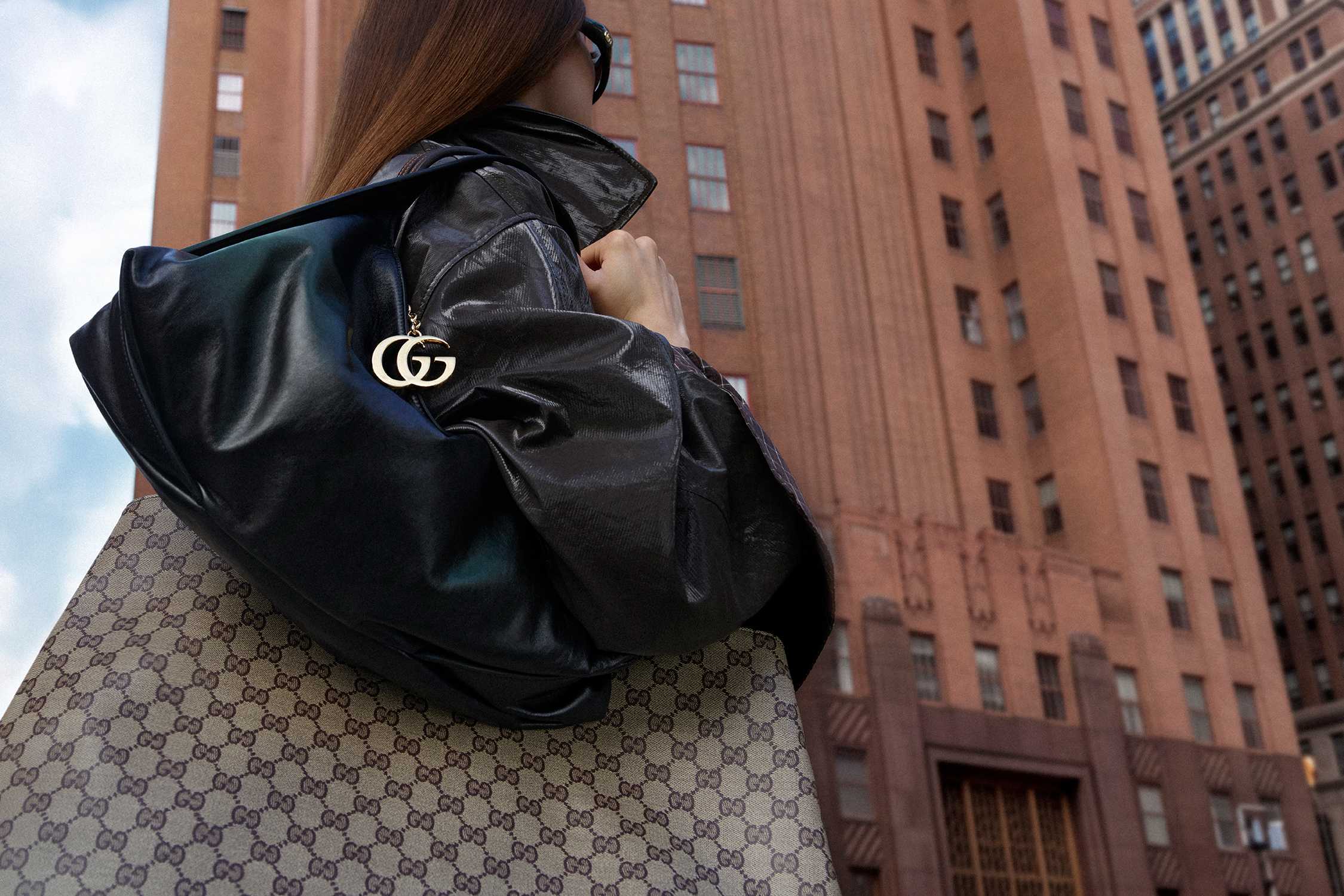Black Gucci bag GG monogram