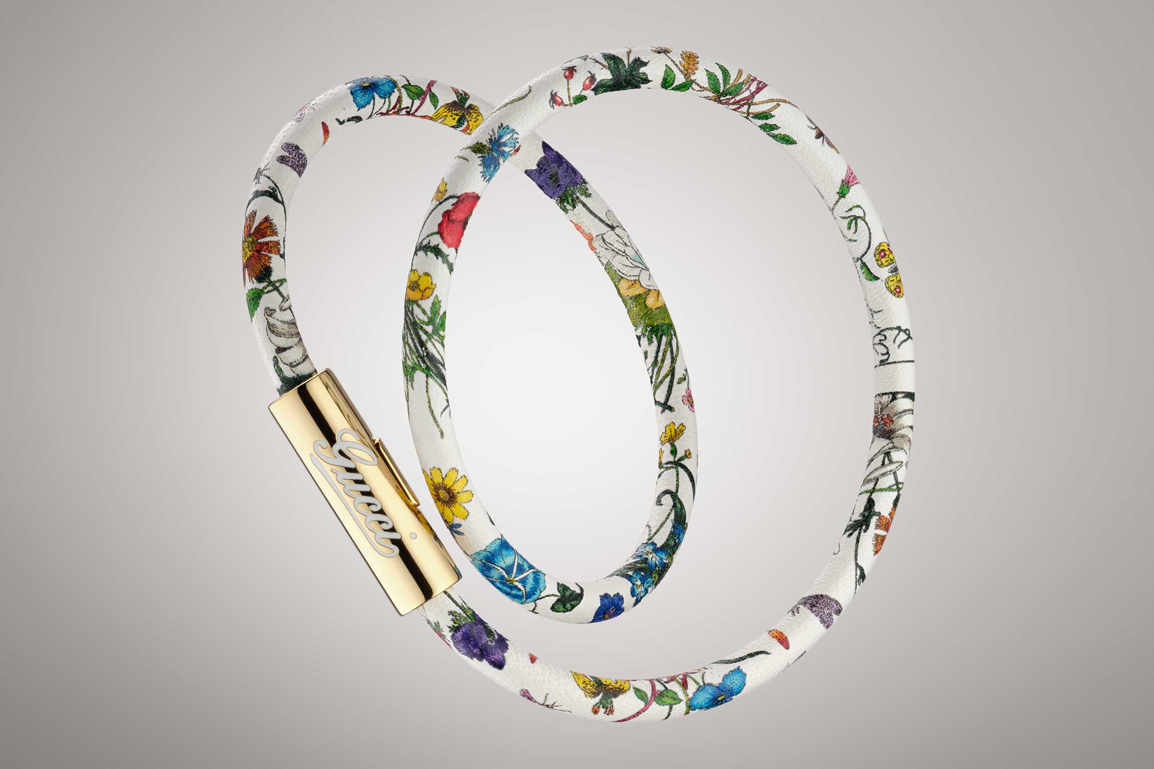 White Gucci floral wrap bracelet