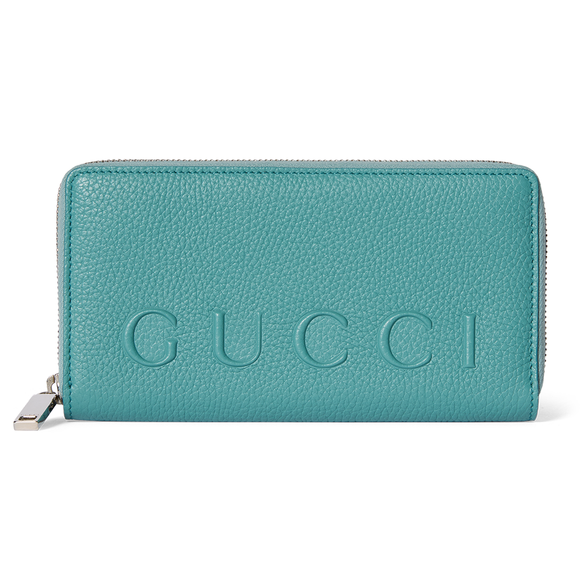 Turquoise Gucci leather zip wallet
