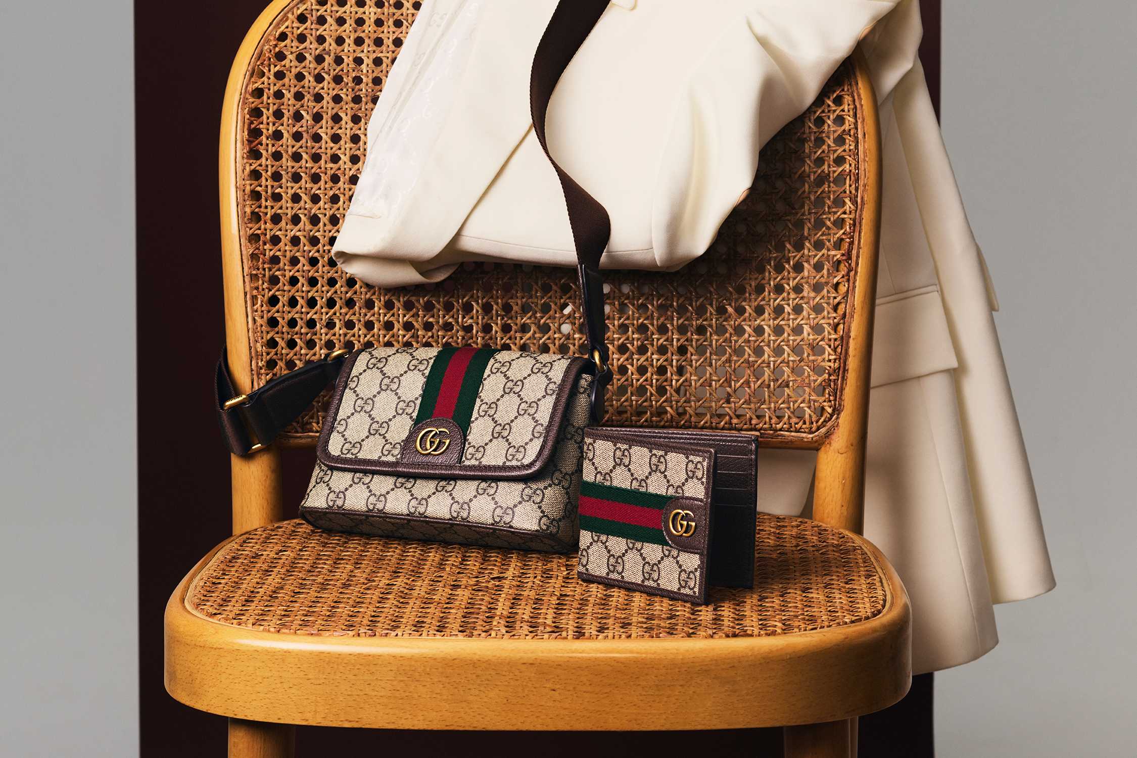 Gucci monogram bag and wallet
