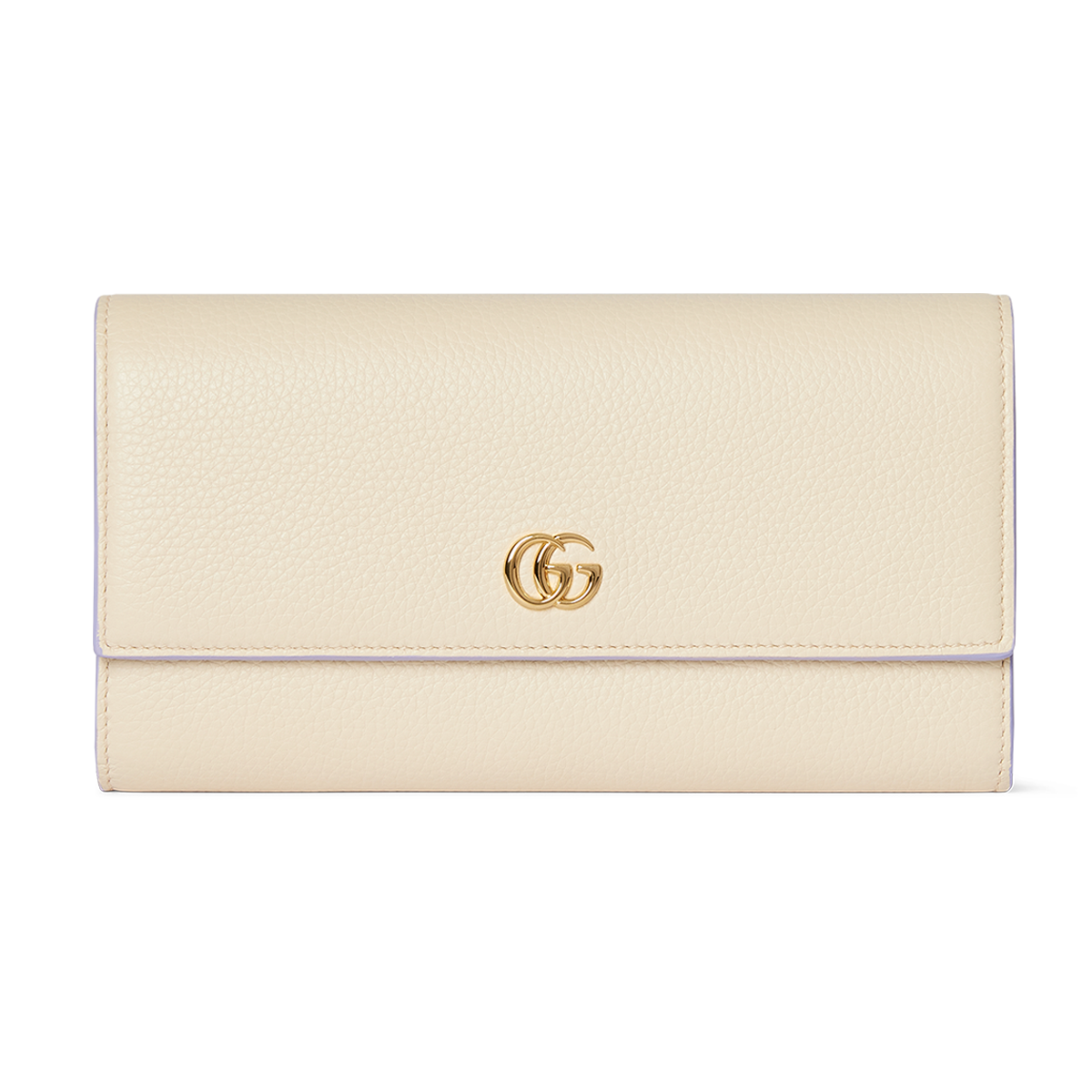 Cream Gucci wallet with gold logo