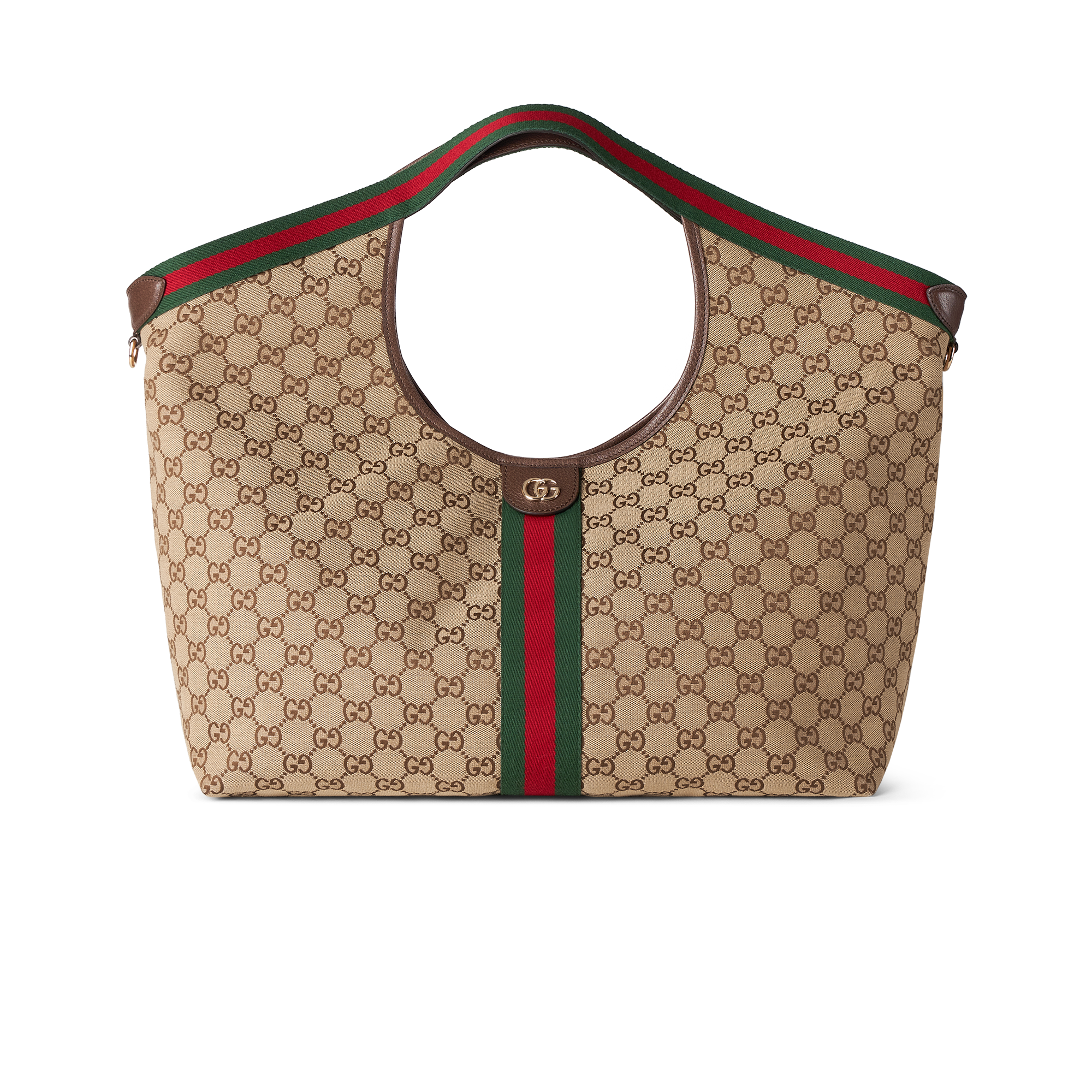 Gucci monogram tote with striped detail