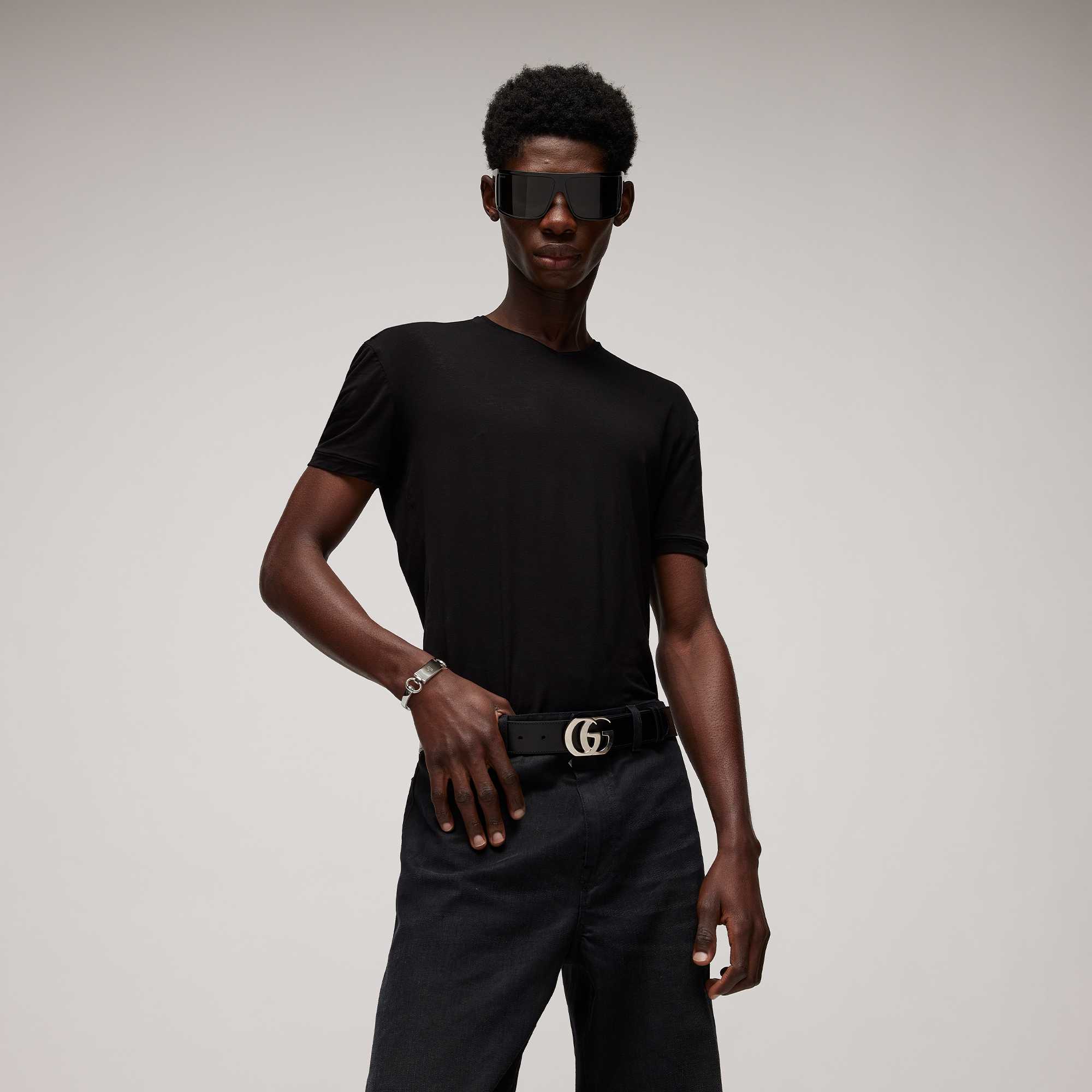 Gucci belt with interlocking buckle