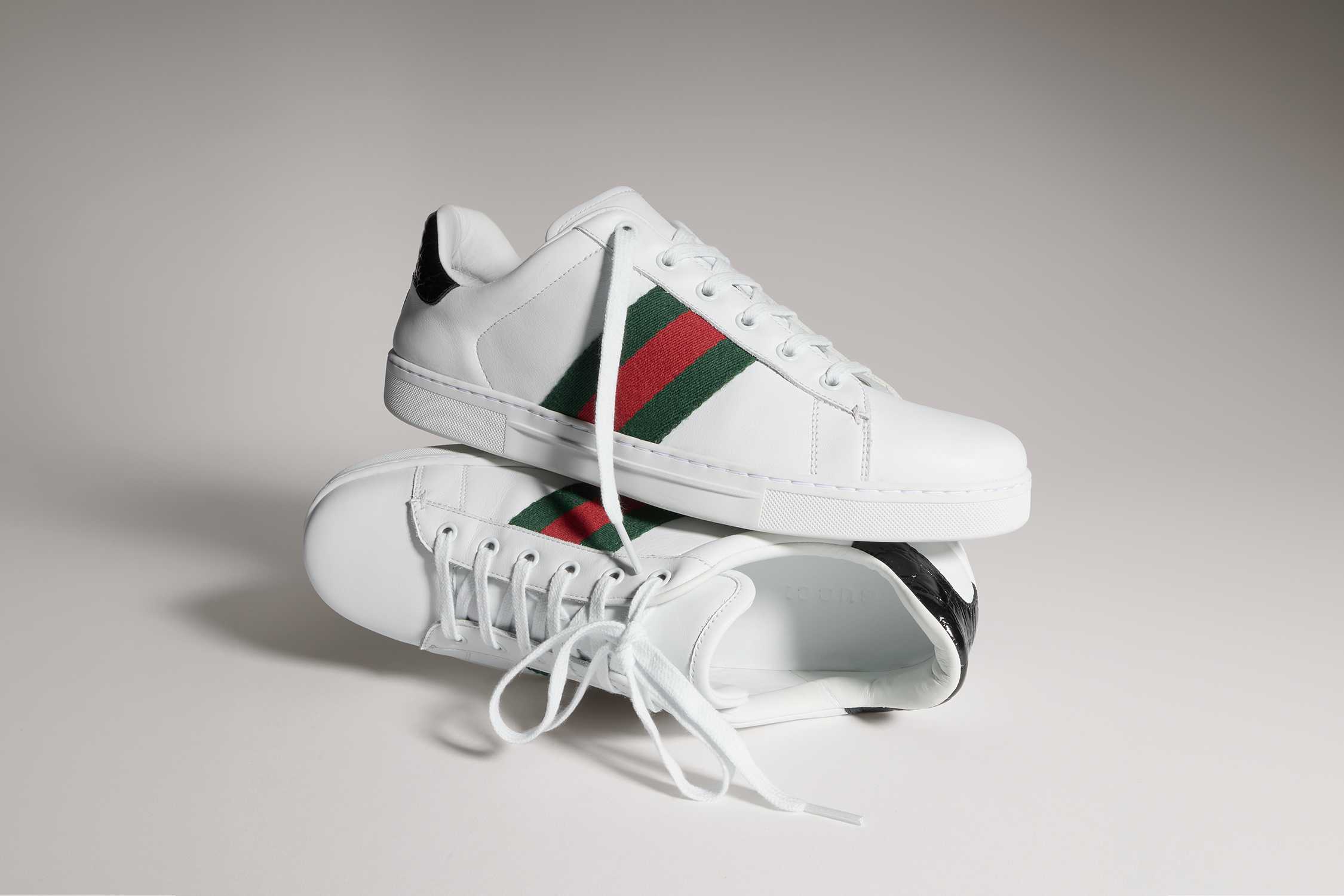 White Gucci Ace leather trainers