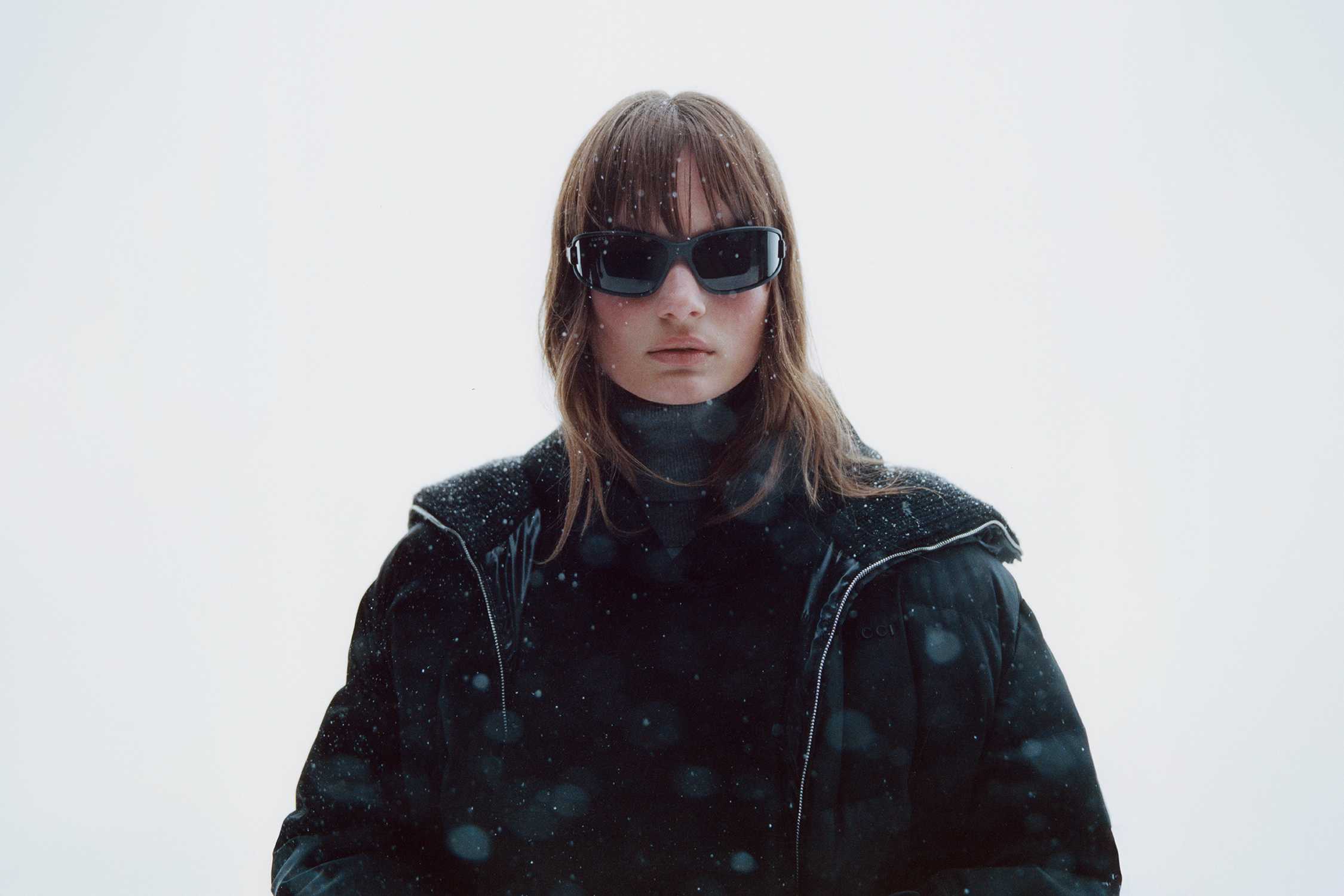 Black Gucci sunglasses winter look