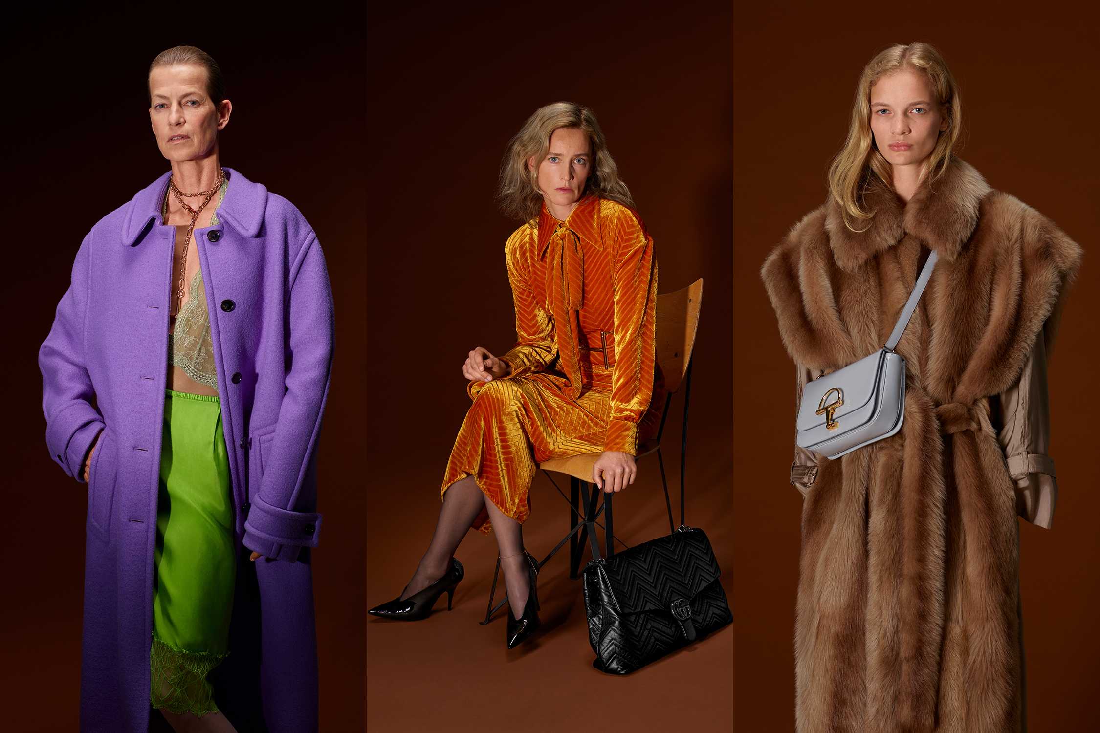 Gucci fashion with blue handbag