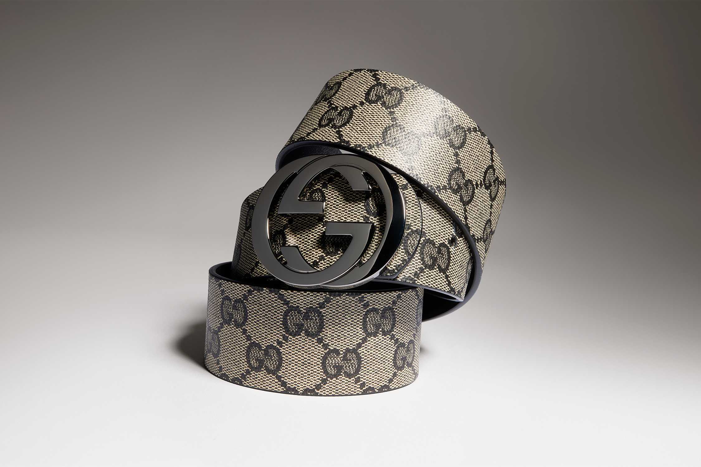 Beige Gucci GG monogram belt