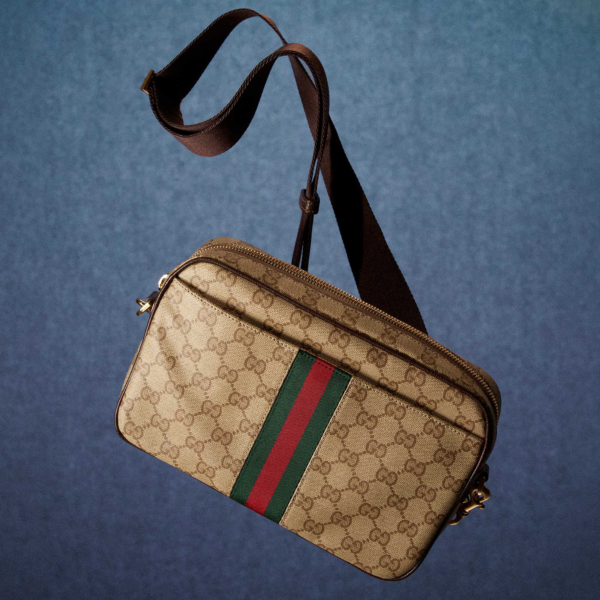 Beige GG Supreme crossbody bag