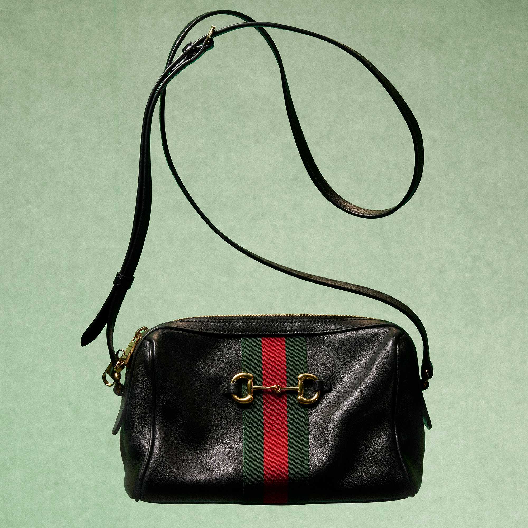 Black Gucci crossbody bag, Web stripe