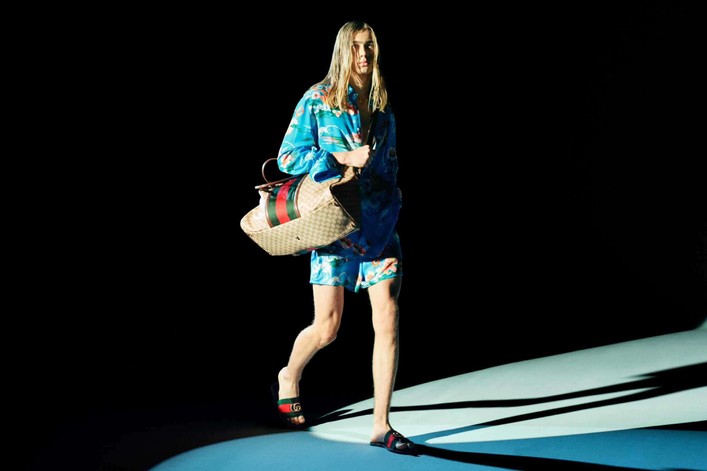 Blue outfit with Gucci bag