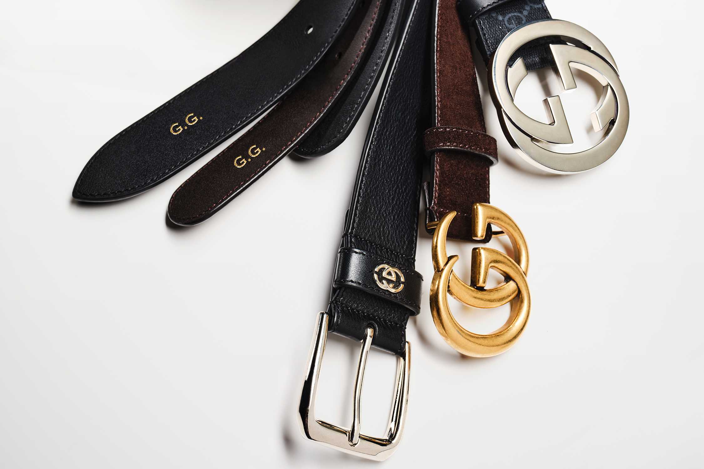 Gucci belts with GG buckles