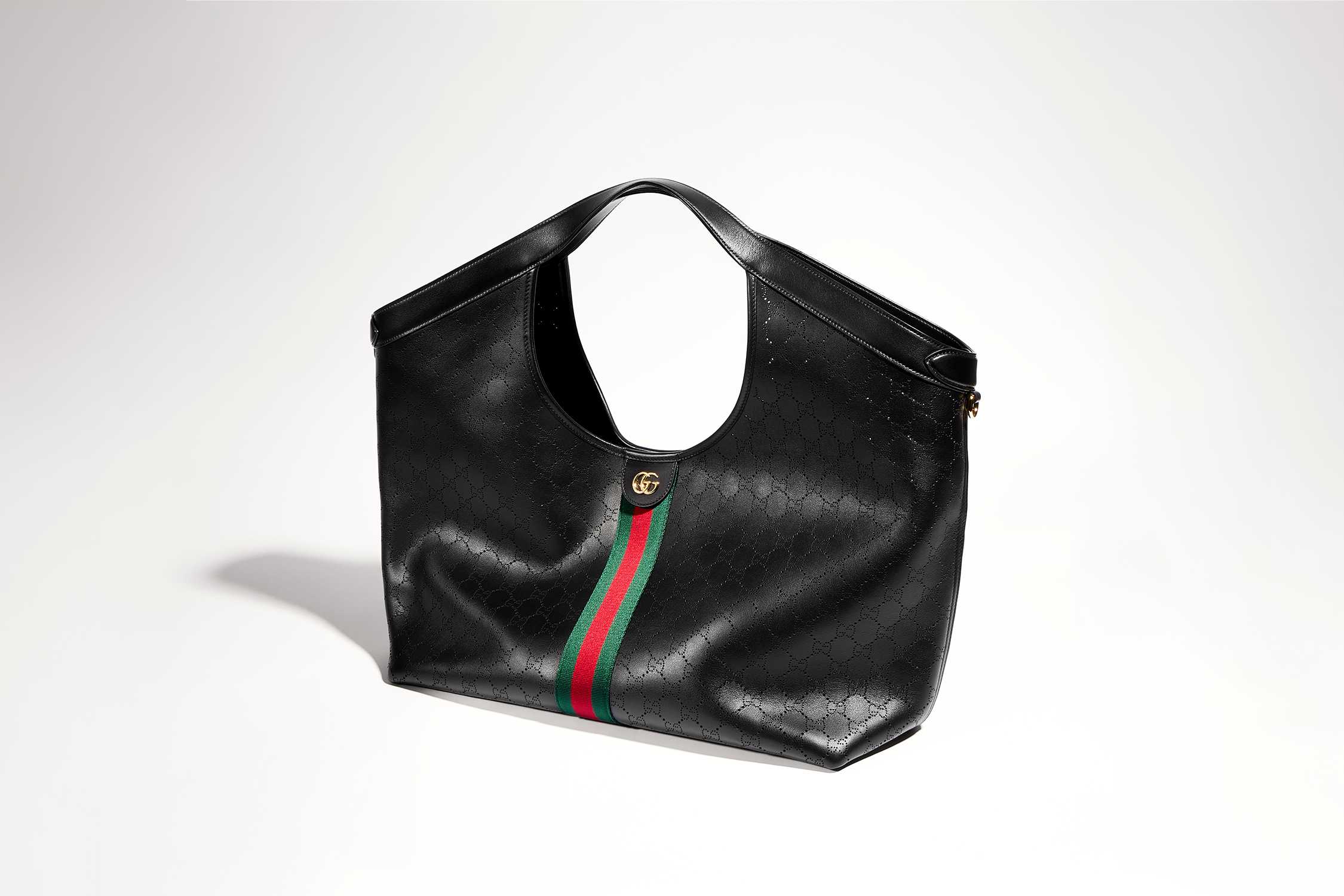 Black Gucci tote web stripe