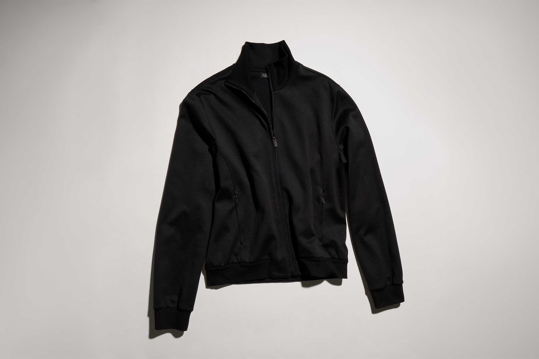 Black Gucci zip-up track jacket
