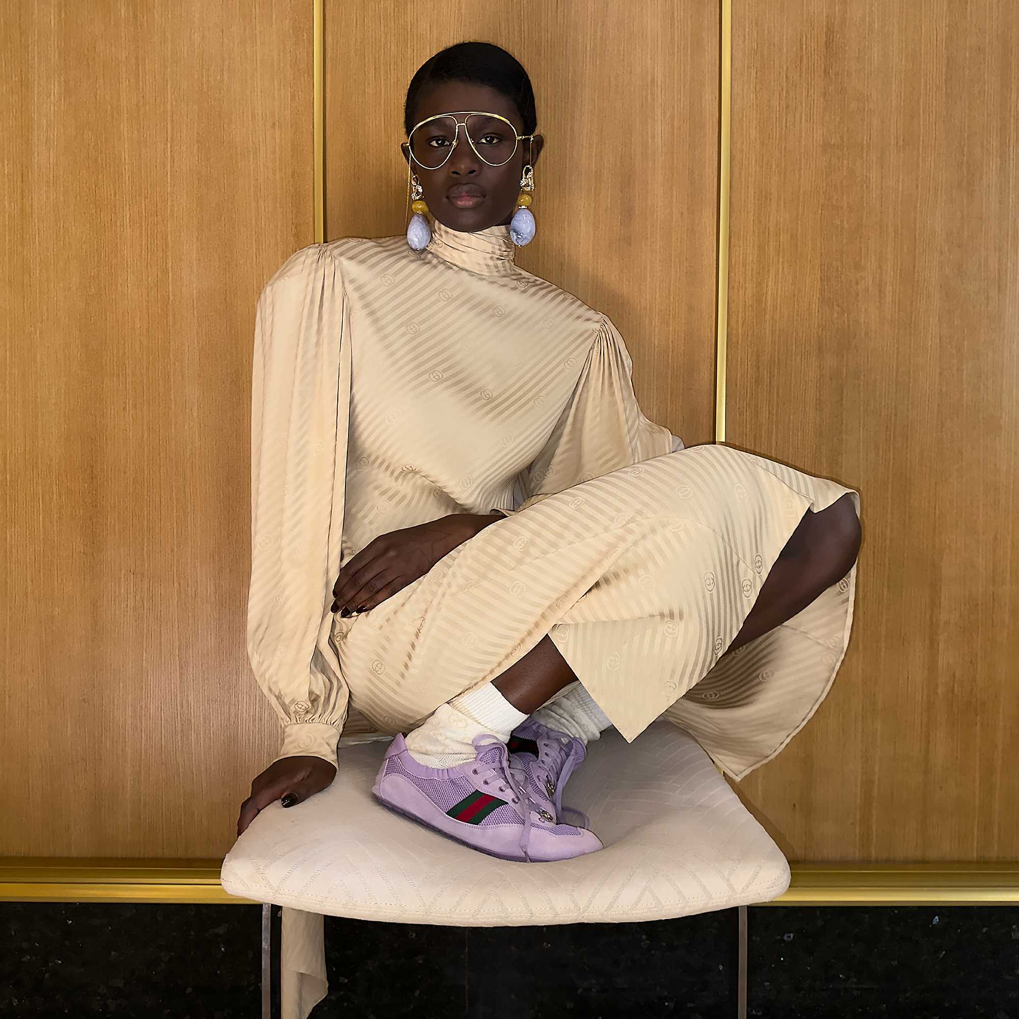Gucci shoes in closet