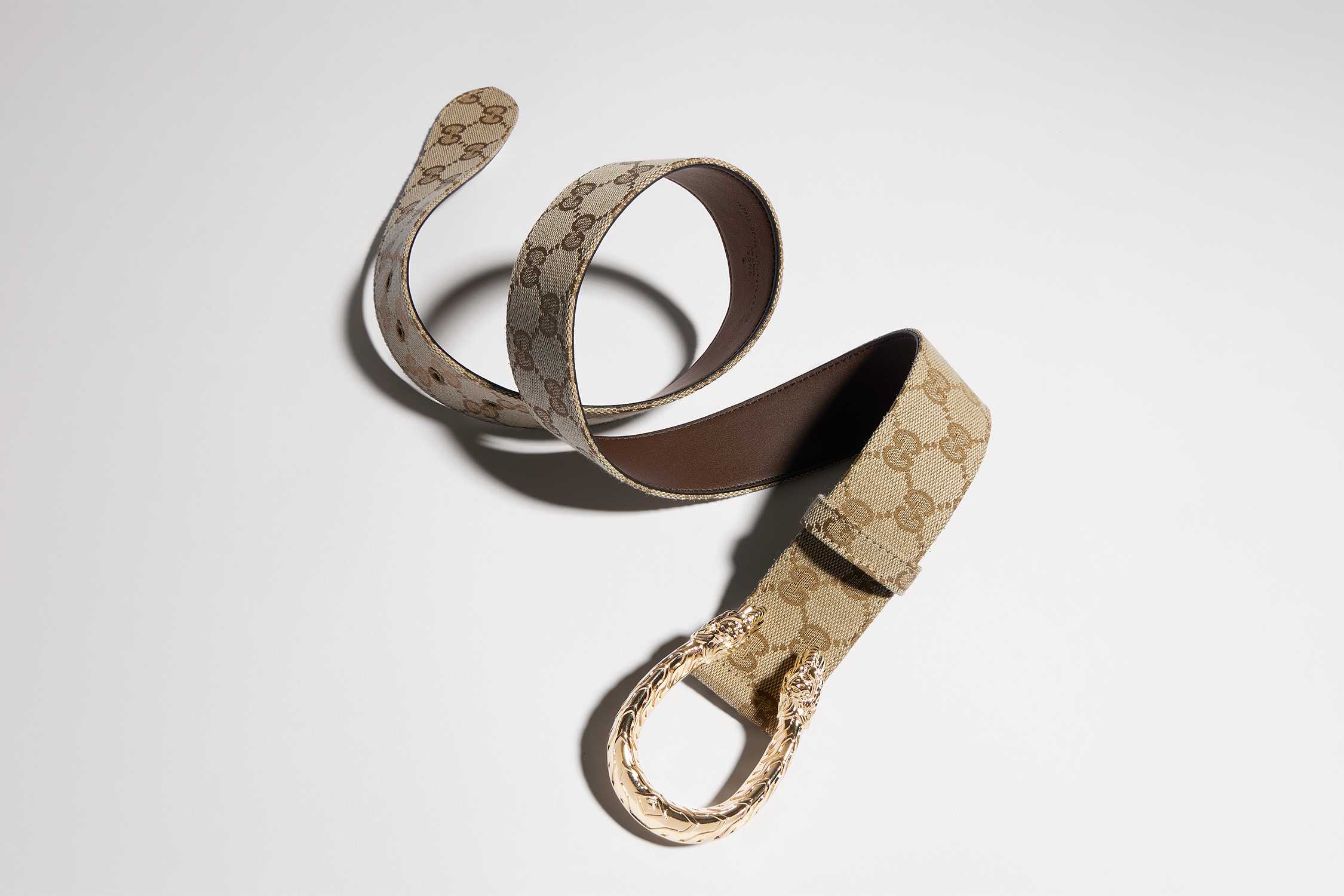 Beige GG canvas Gucci belt
