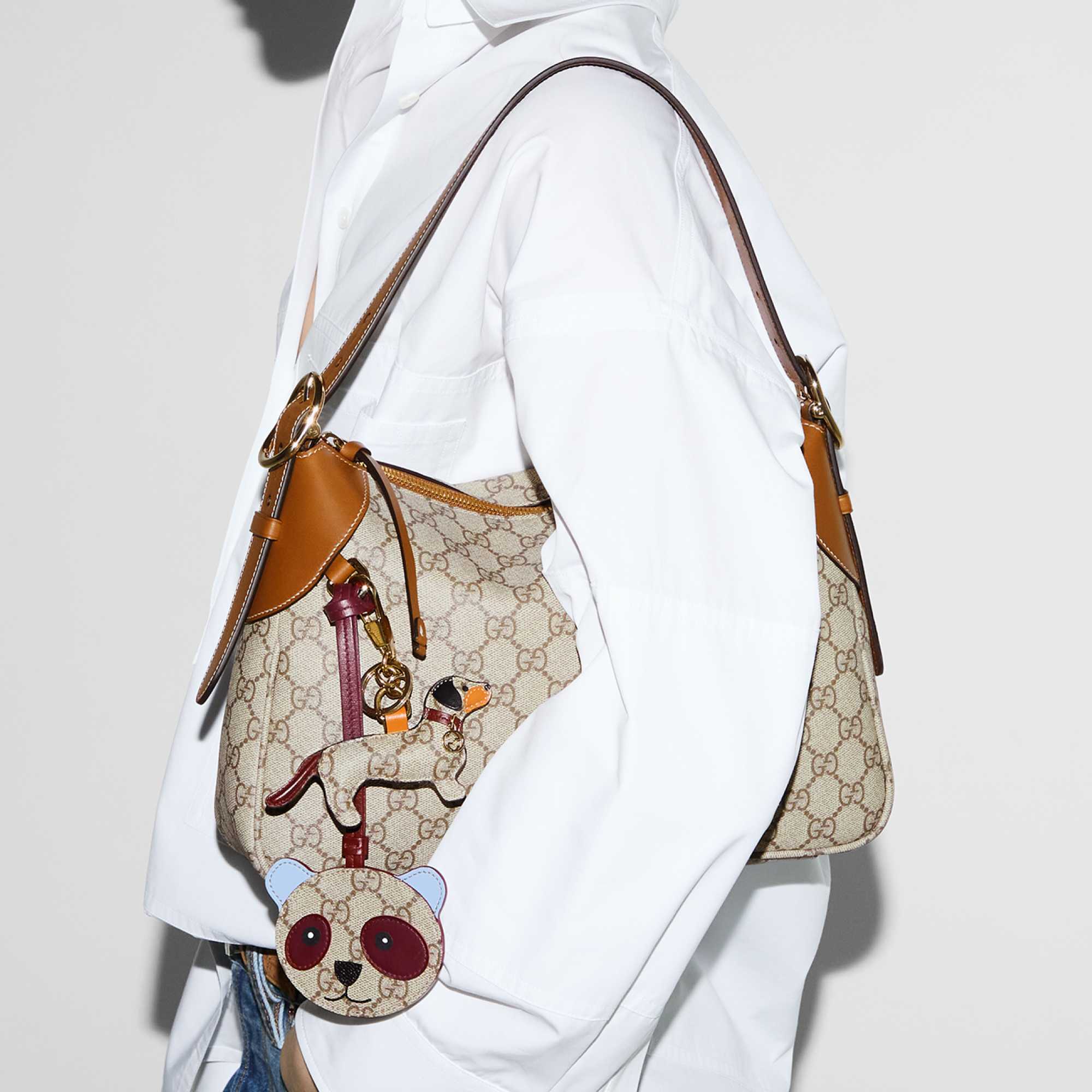 Gucci monogram bag with charms