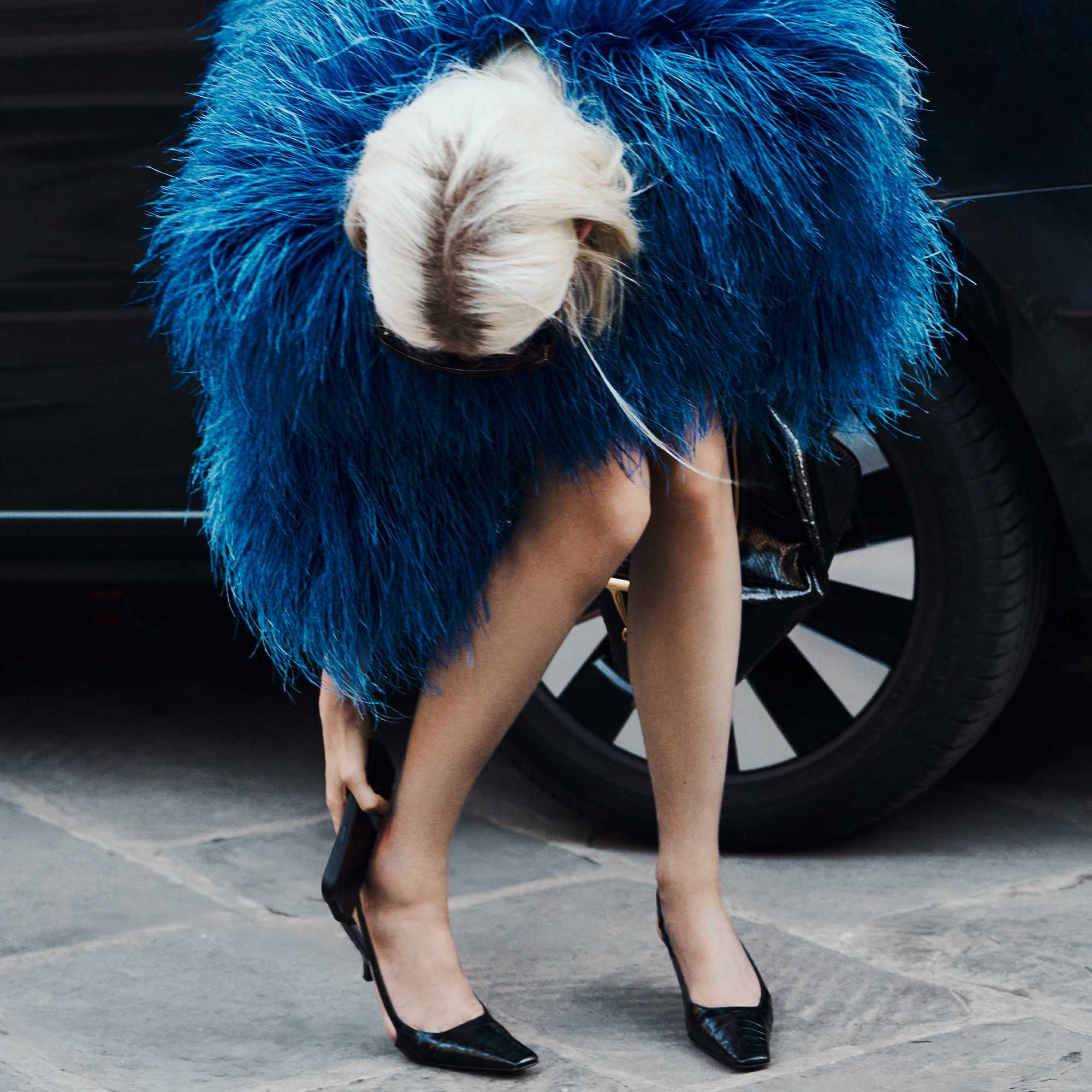 Black women's slingback pump