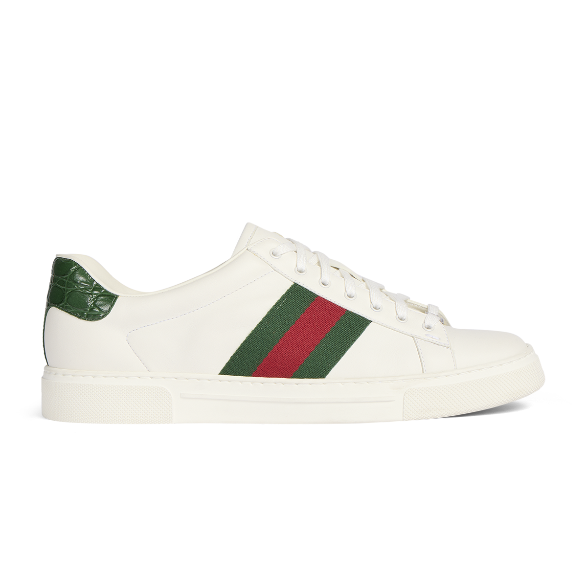 White Gucci sneaker green-red stripe