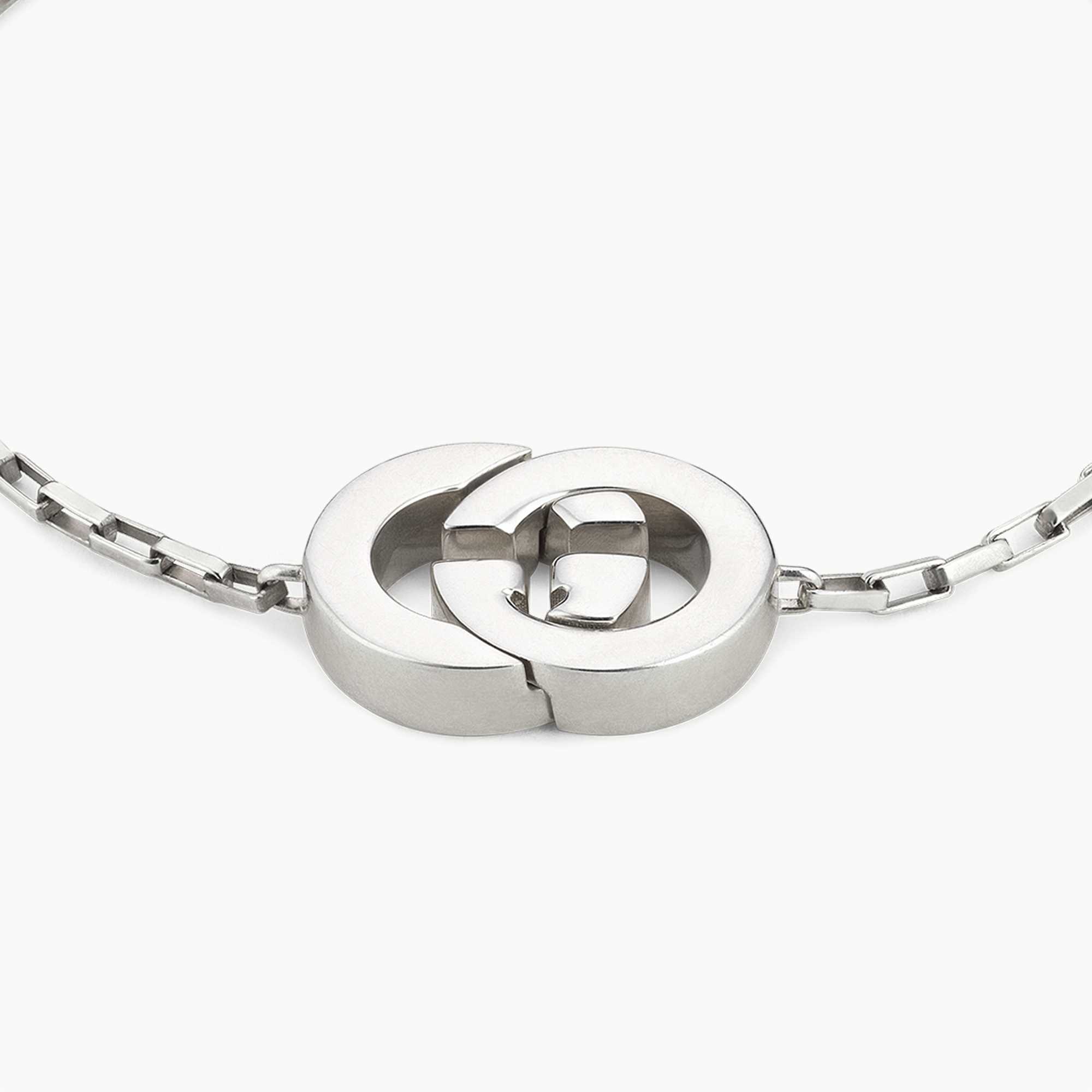 Silver Gucci interlocking G necklace