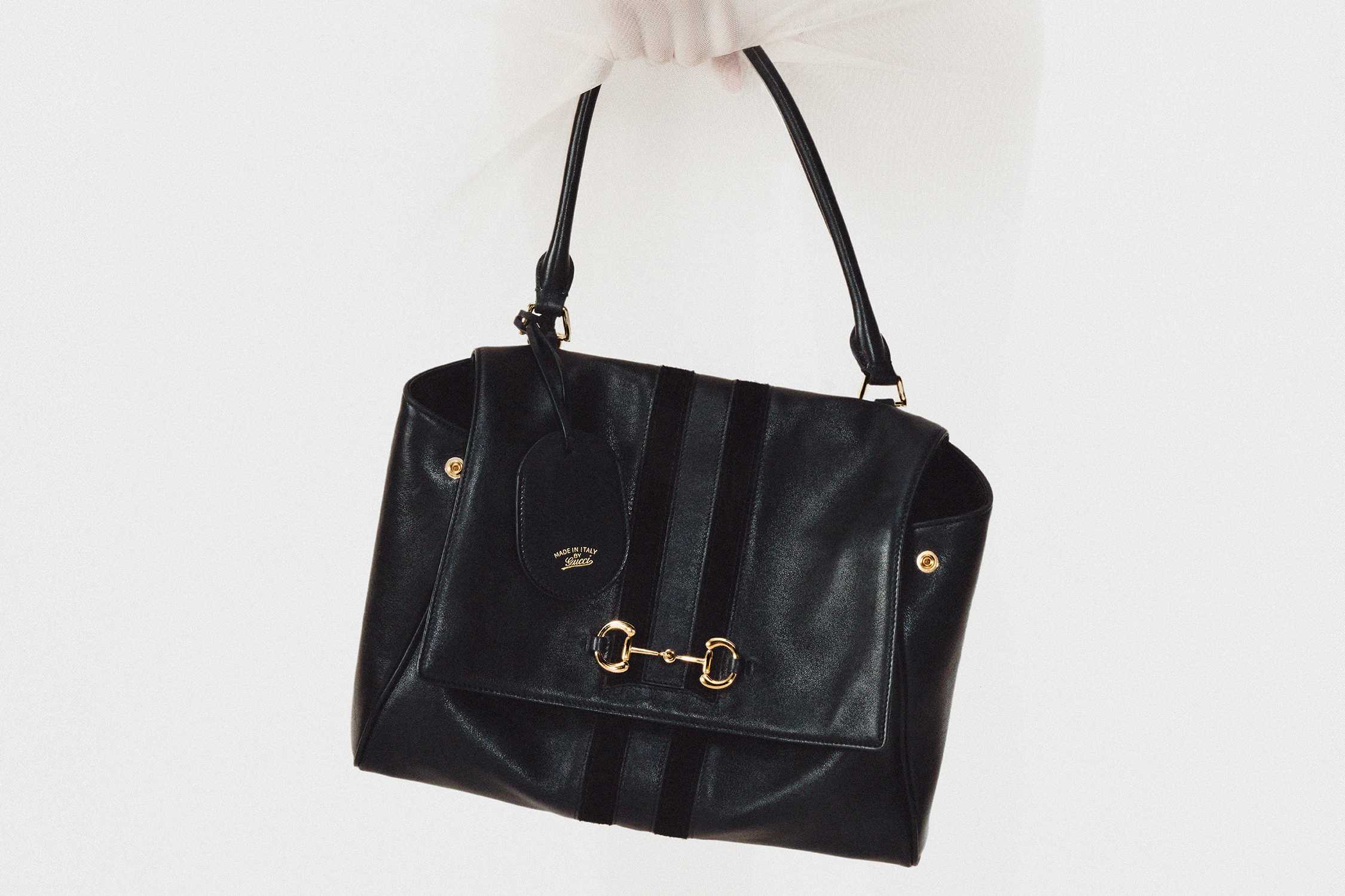 Black Gucci leather shoulder bag