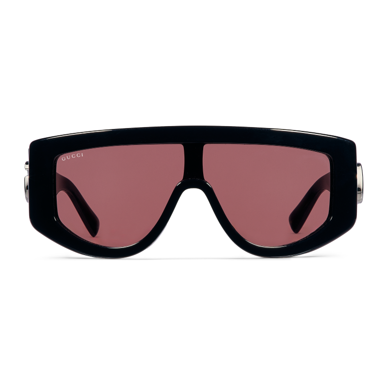 Gucci black sunglasses with pink lenses