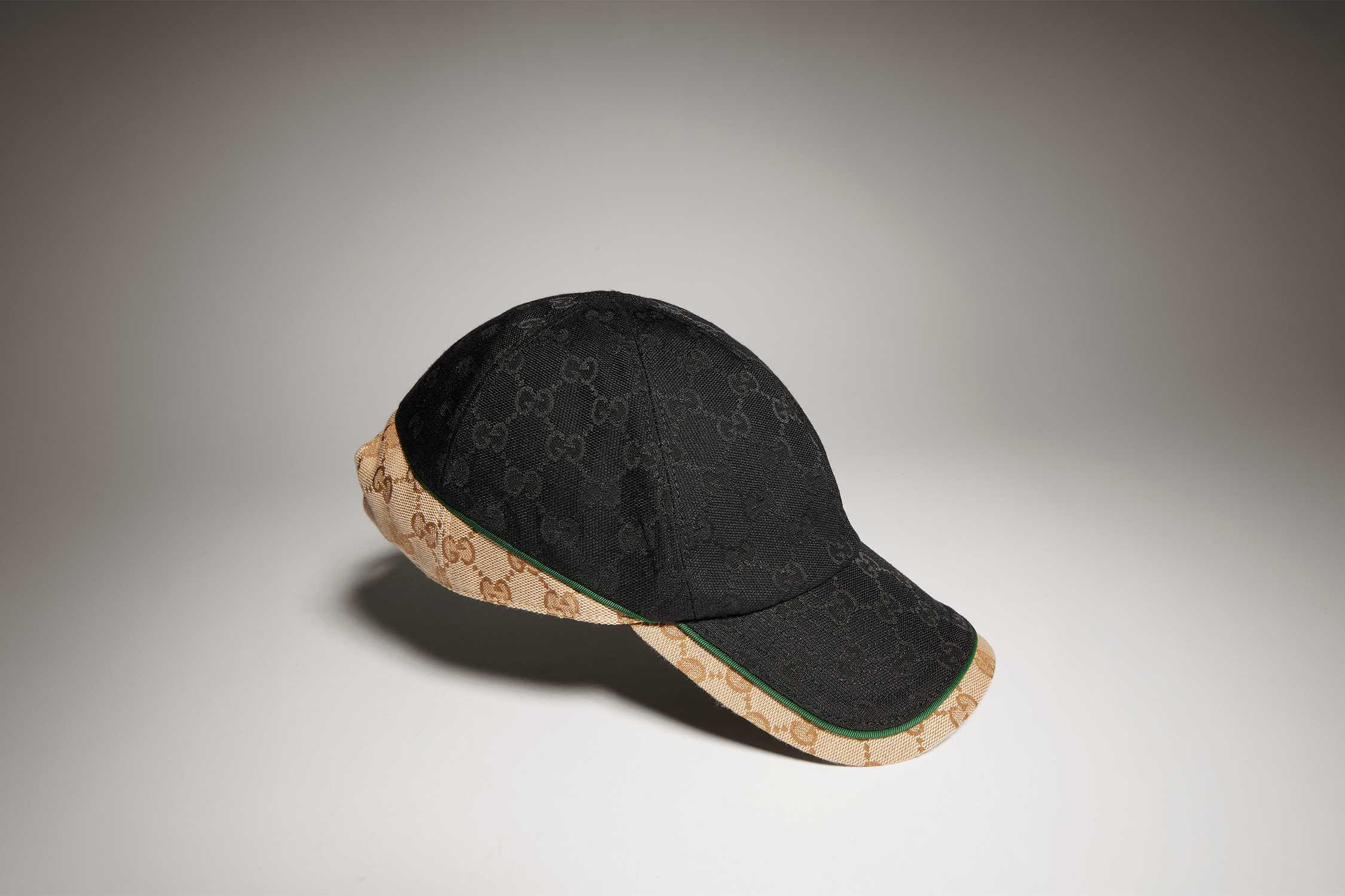 Black beige GG canvas baseball cap