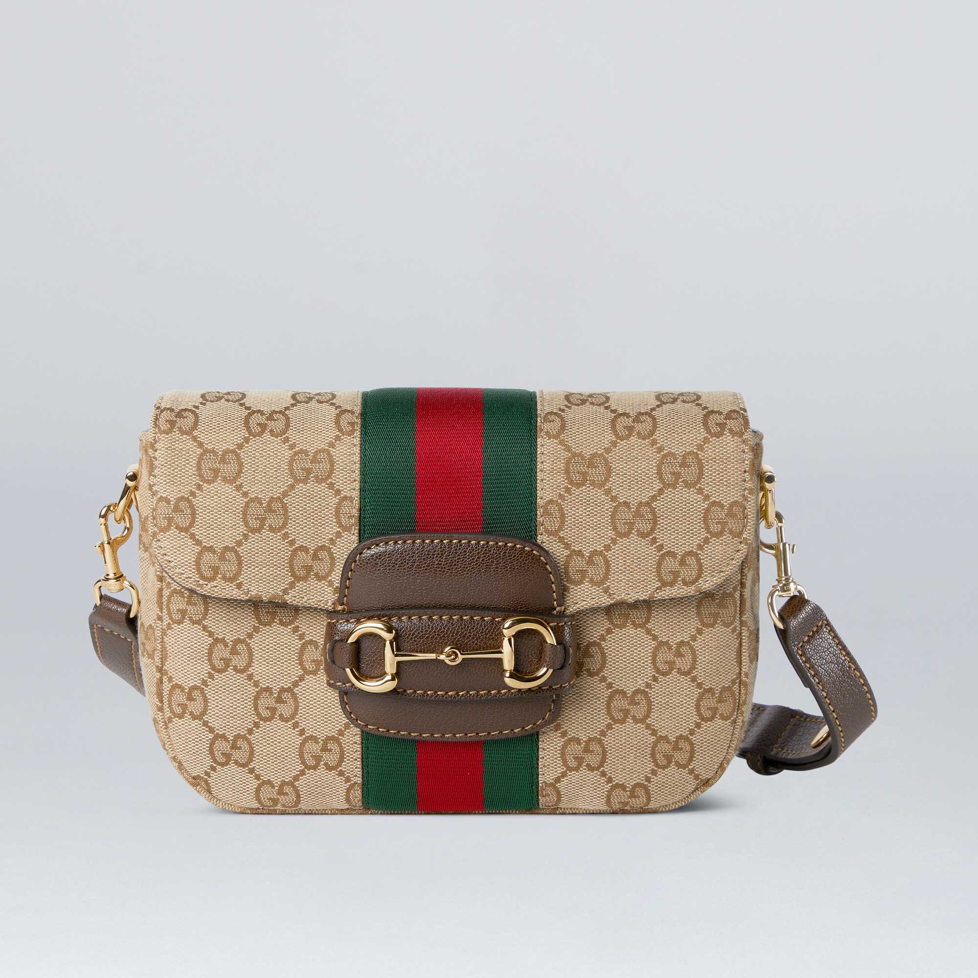 Gucci Horsebit 1953 handbag in GG canvas with Web