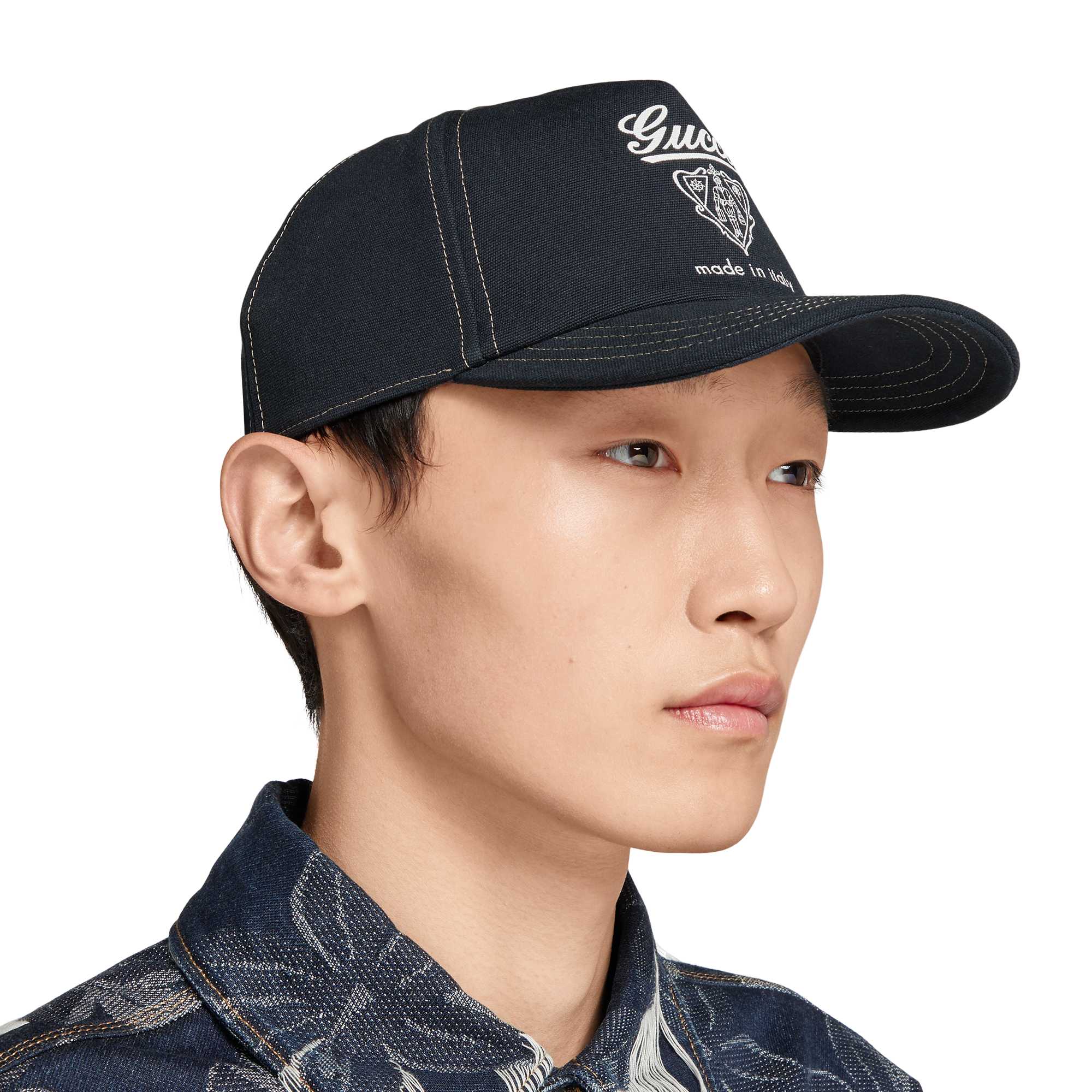 Black Gucci baseball cap worn