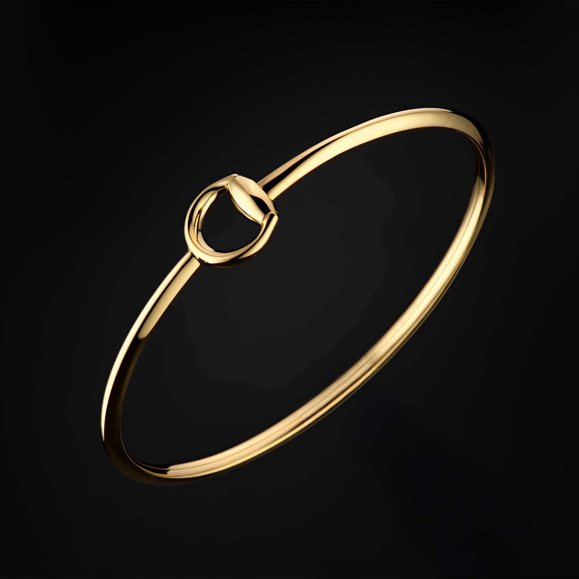 Gucci gold horsebit bangle bracelet