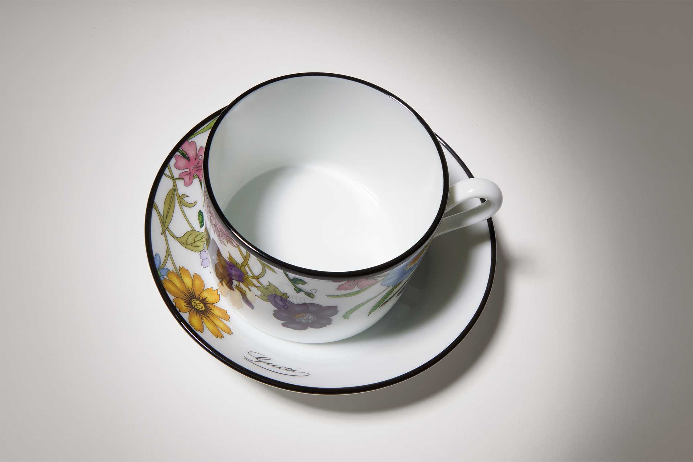 White Gucci floral cup saucer