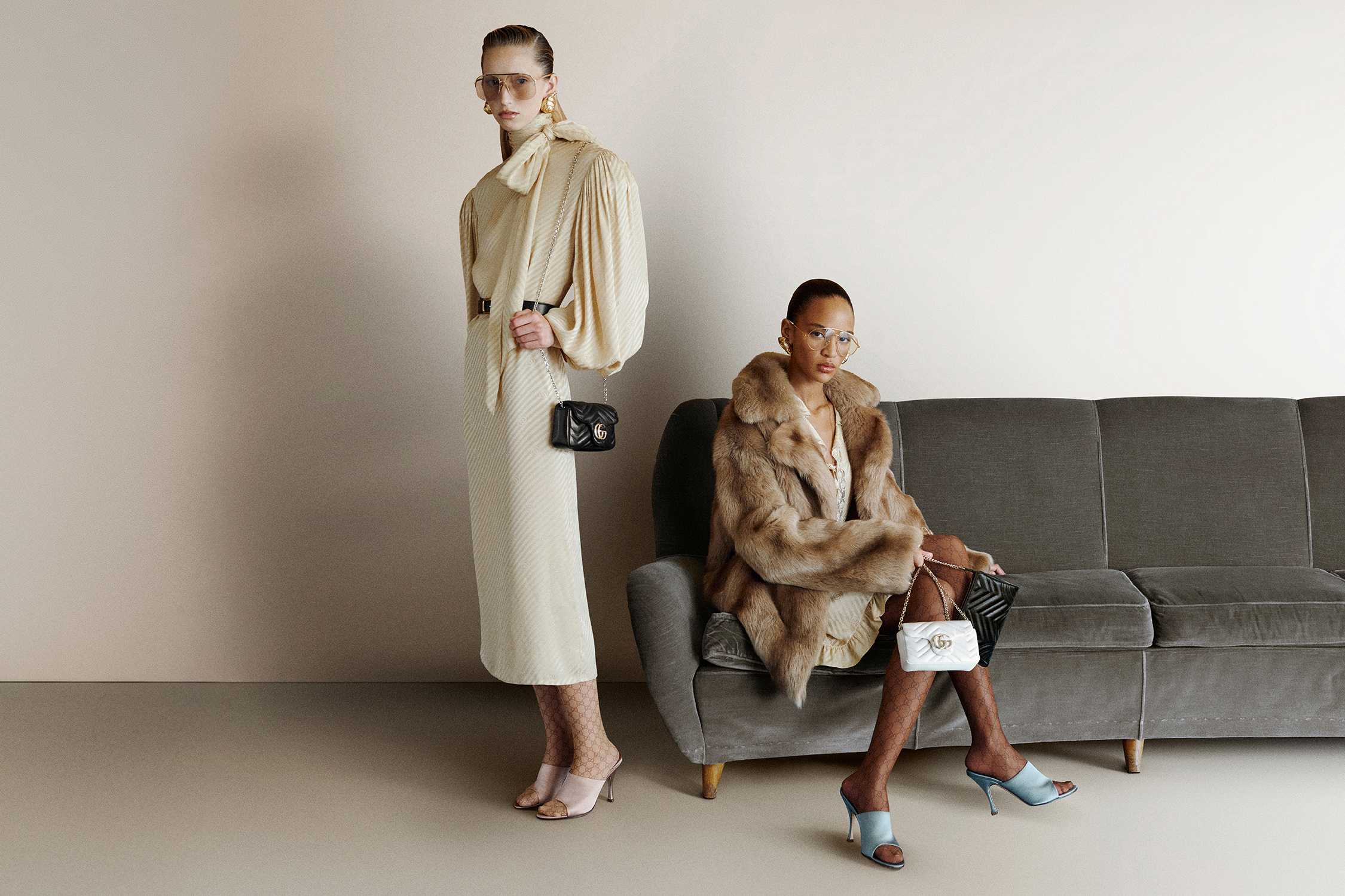 Gucci handbags with cream outfit