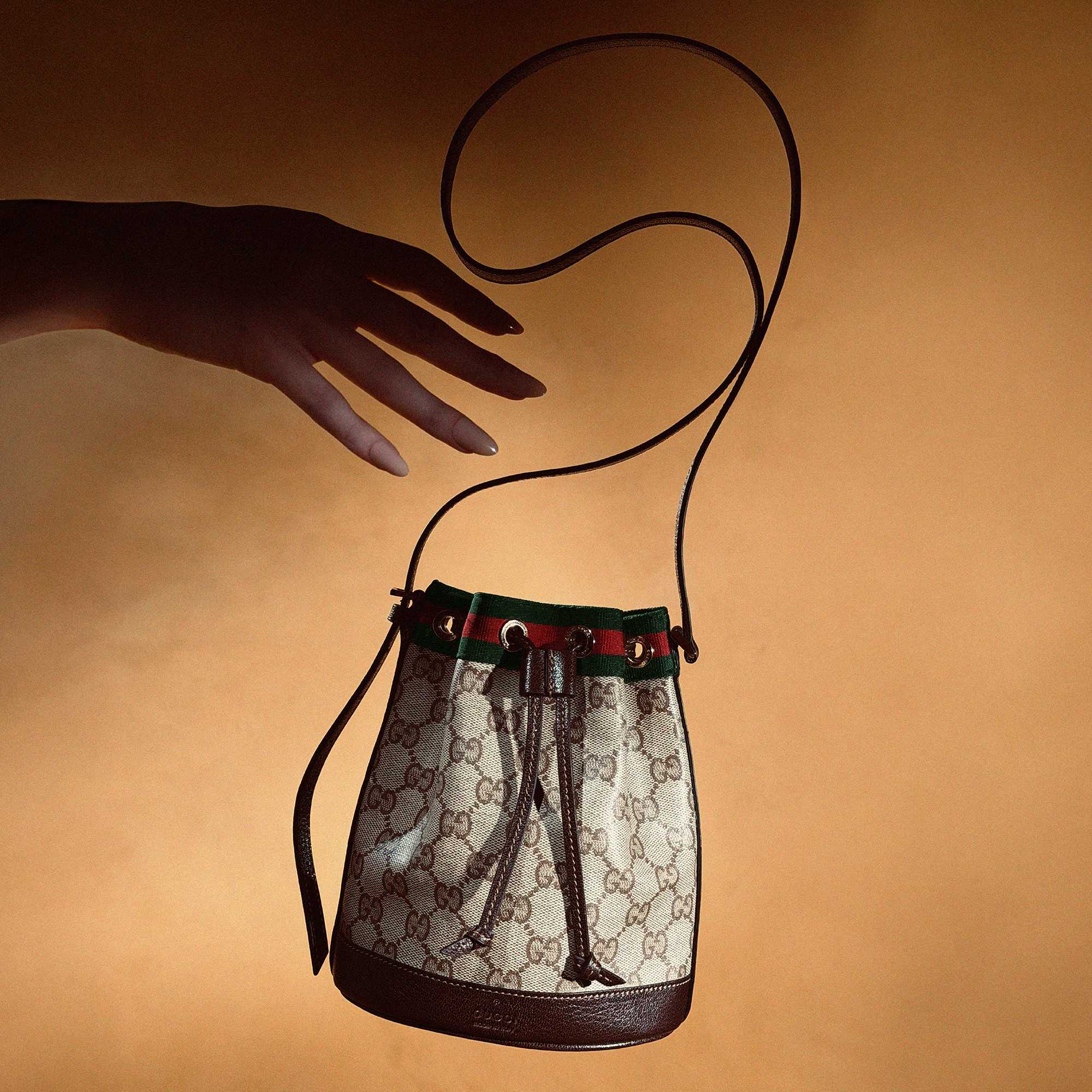 Gucci monogram bucket bag