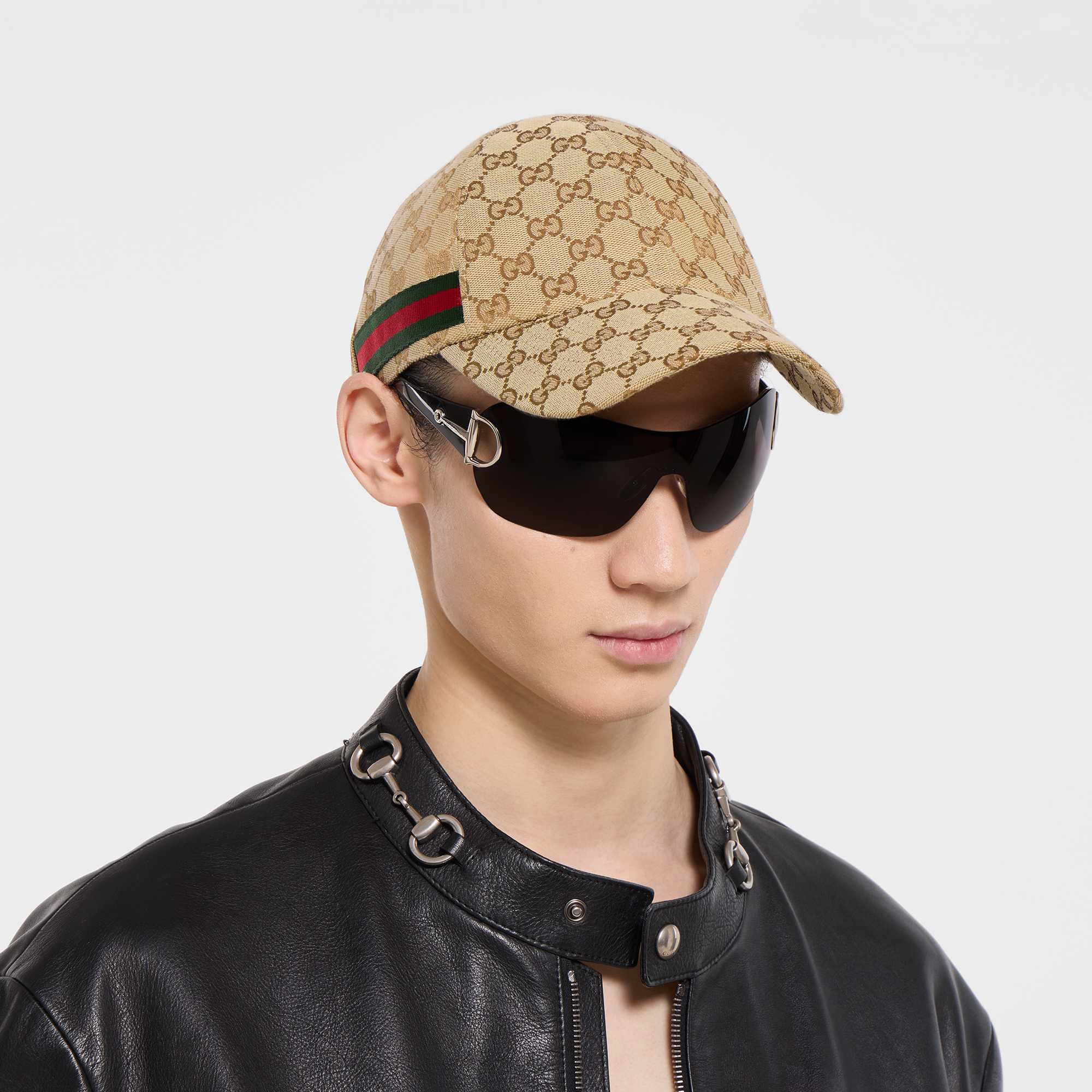 Green Gucci monogram baseball cap