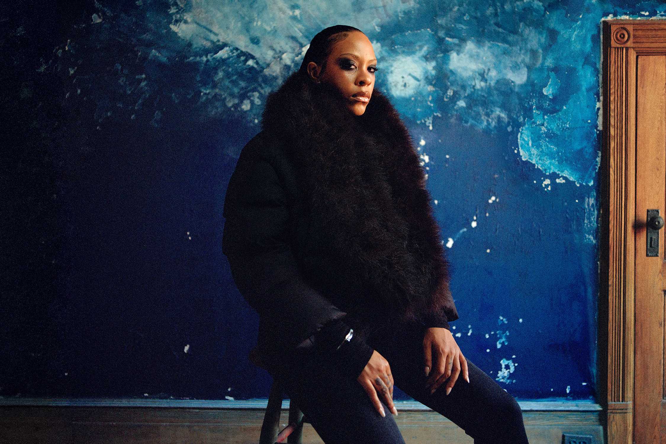 Black Gucci fur trim jacket