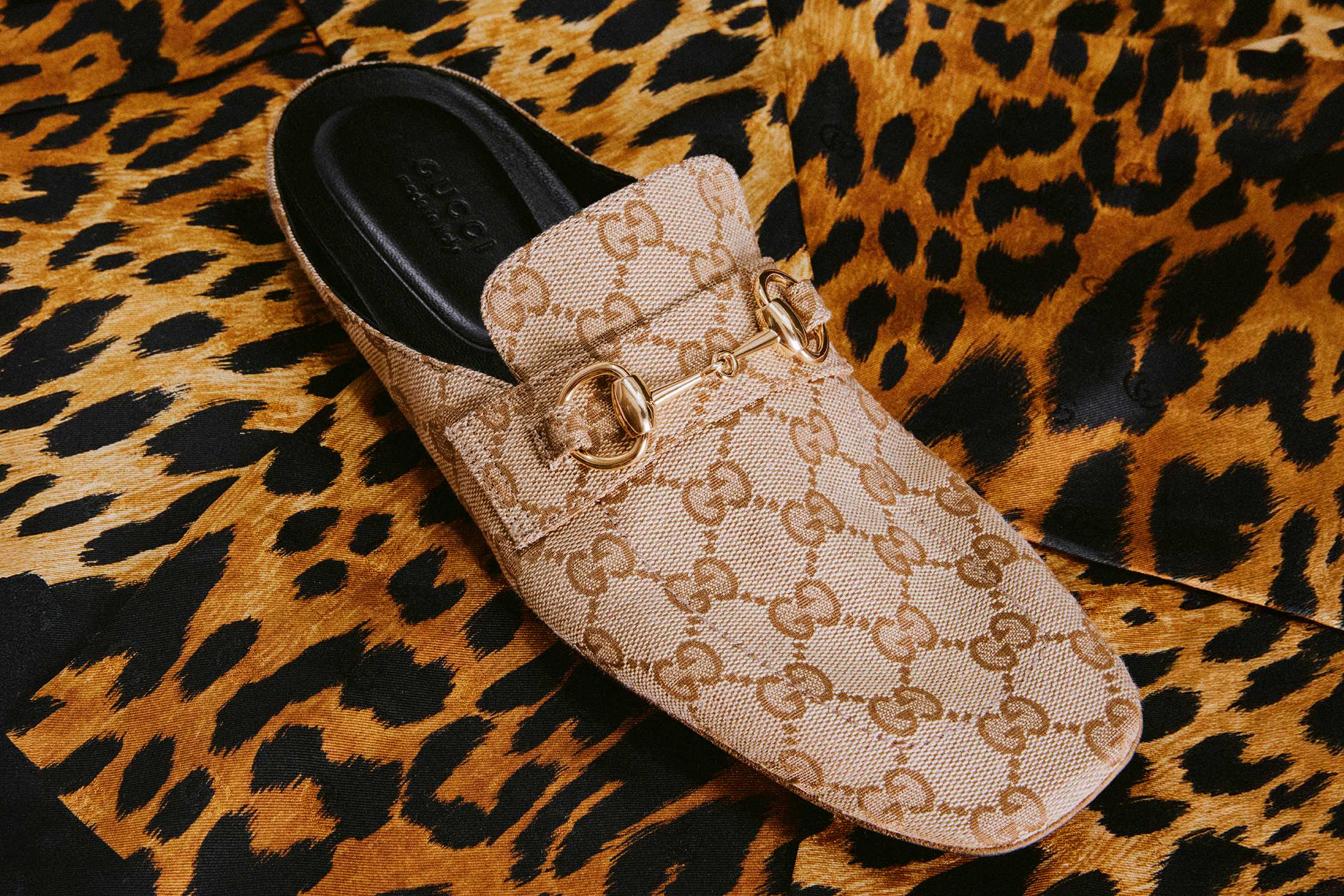Beige GG canvas Gucci mule