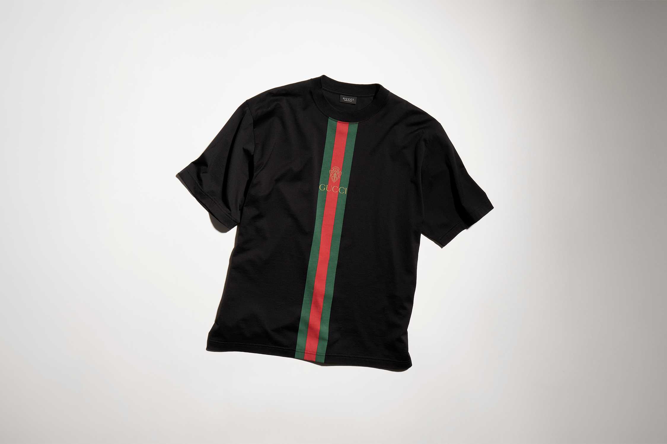 Black Gucci T-shirt red stripe