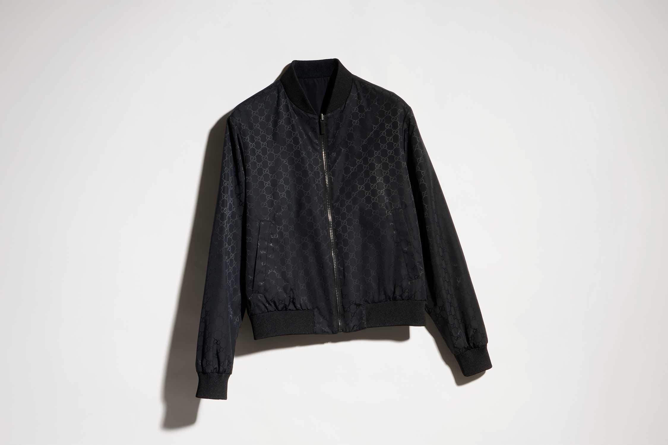 Black Gucci GG monogram bomber jacket