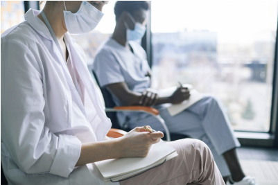 Clinicians wearing masks