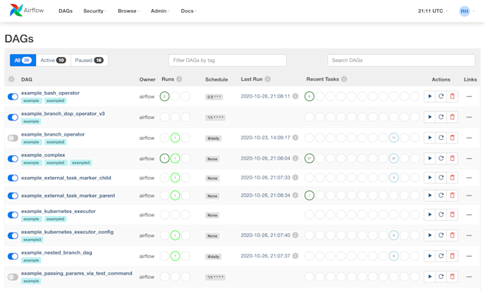 Screenshot of Apache Airflow 2.0 UI