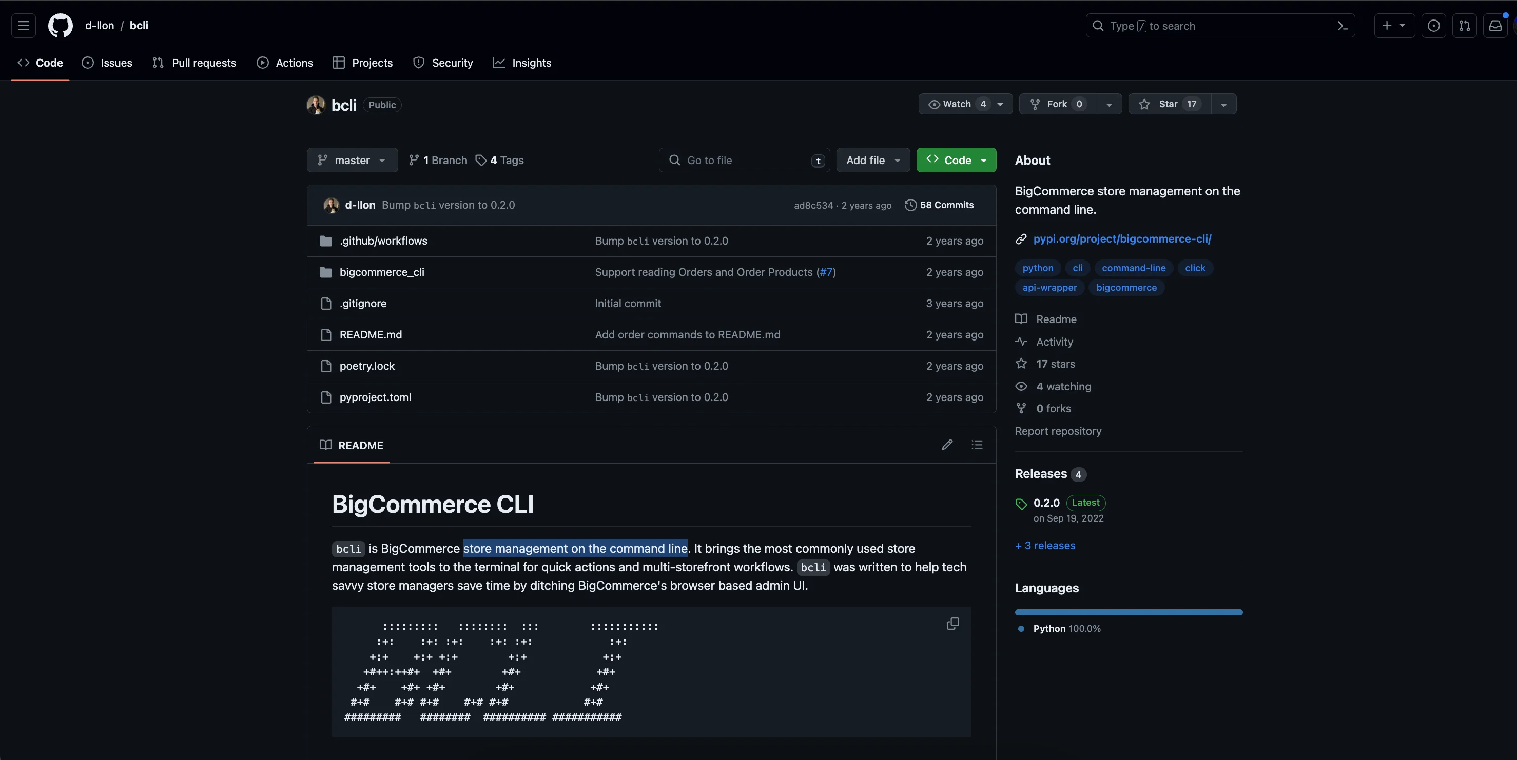 BCLI screenshot