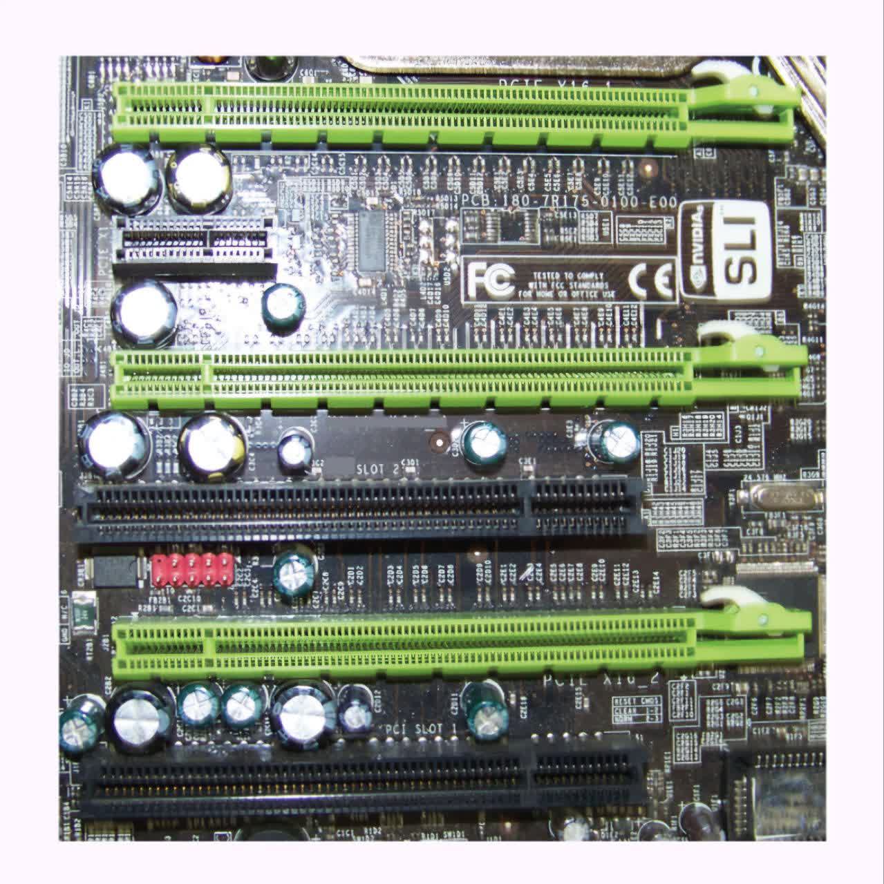 What are the first, third, and fifth expansion slots (from the top down) on this motherboard?