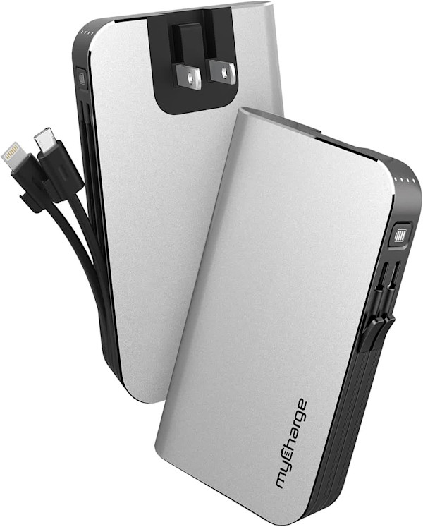 myCharge Portable Charger Built in Cable Power Bank 10050 mAh