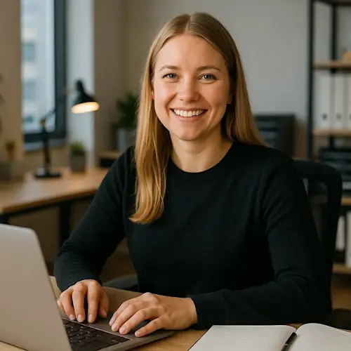Yrittäja tietokoneella