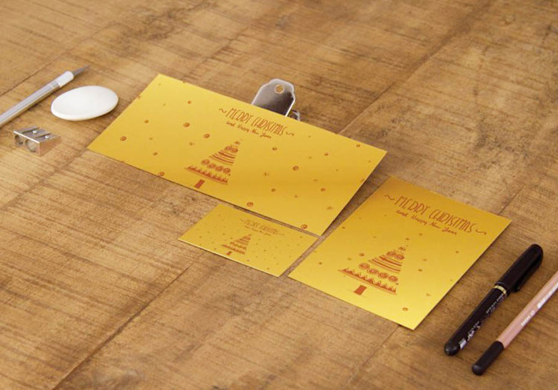 Carte Papier metallise or