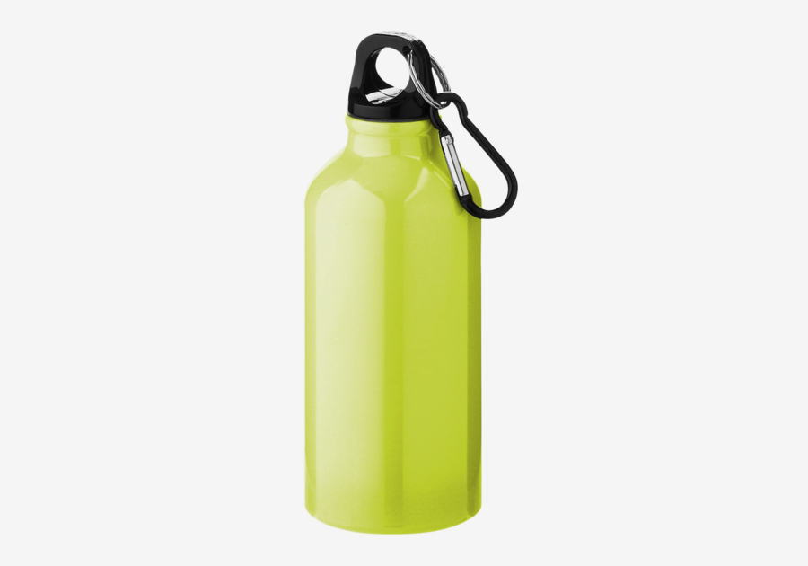 Bouteille D'eau Oregon De 400 Ml En Aluminium Recyclé Certifié RCS Avec Mousqueton 1